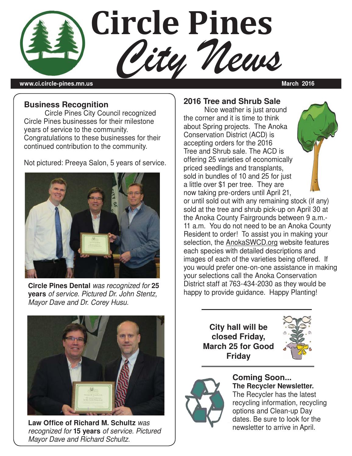 City of Circle Pines March 2016 by City of Circle Pines Issuu