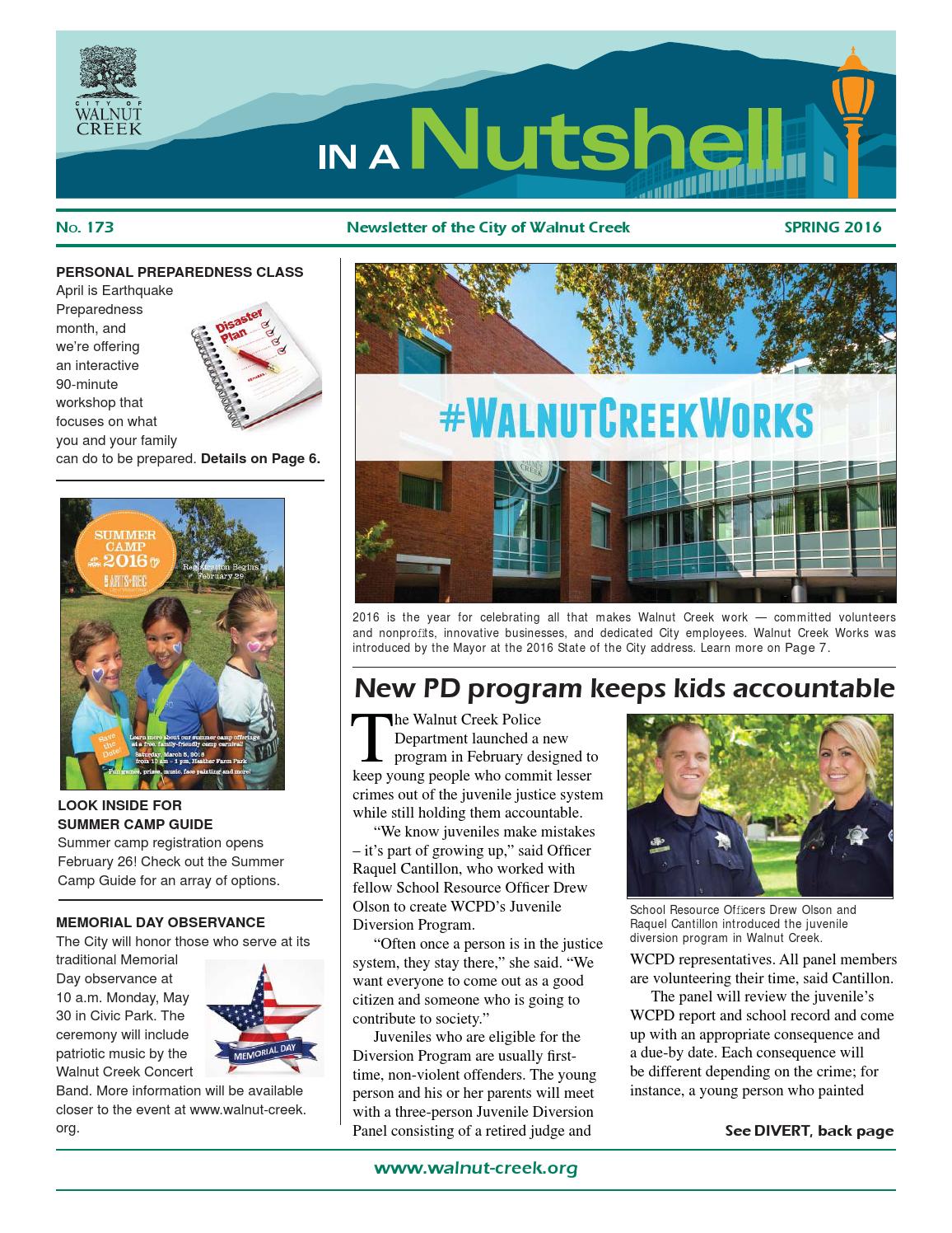 Spring 2016 Nutshell by City of Walnut Creek Arts+Rec Issuu