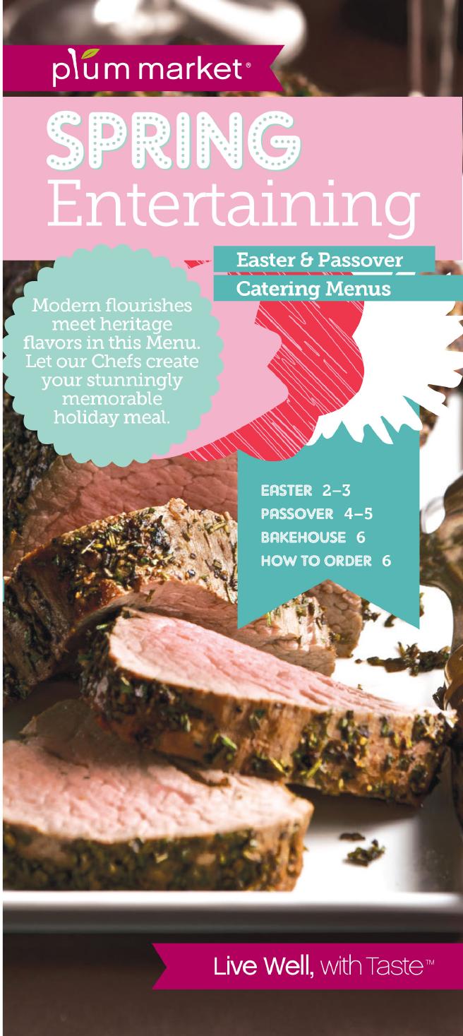 Plum Market Spring Entertaining Easter & Passover Catering Menu by Plum