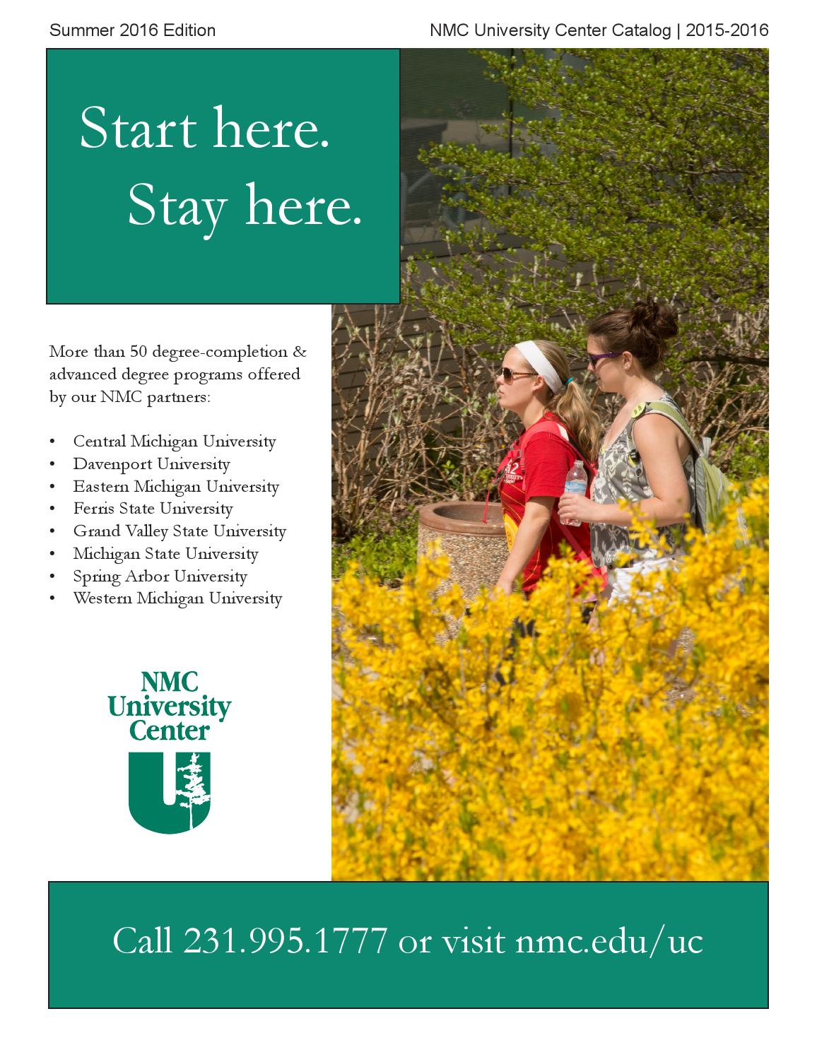 NMC University Center Catalog Summer 2016 by Northwestern Michigan