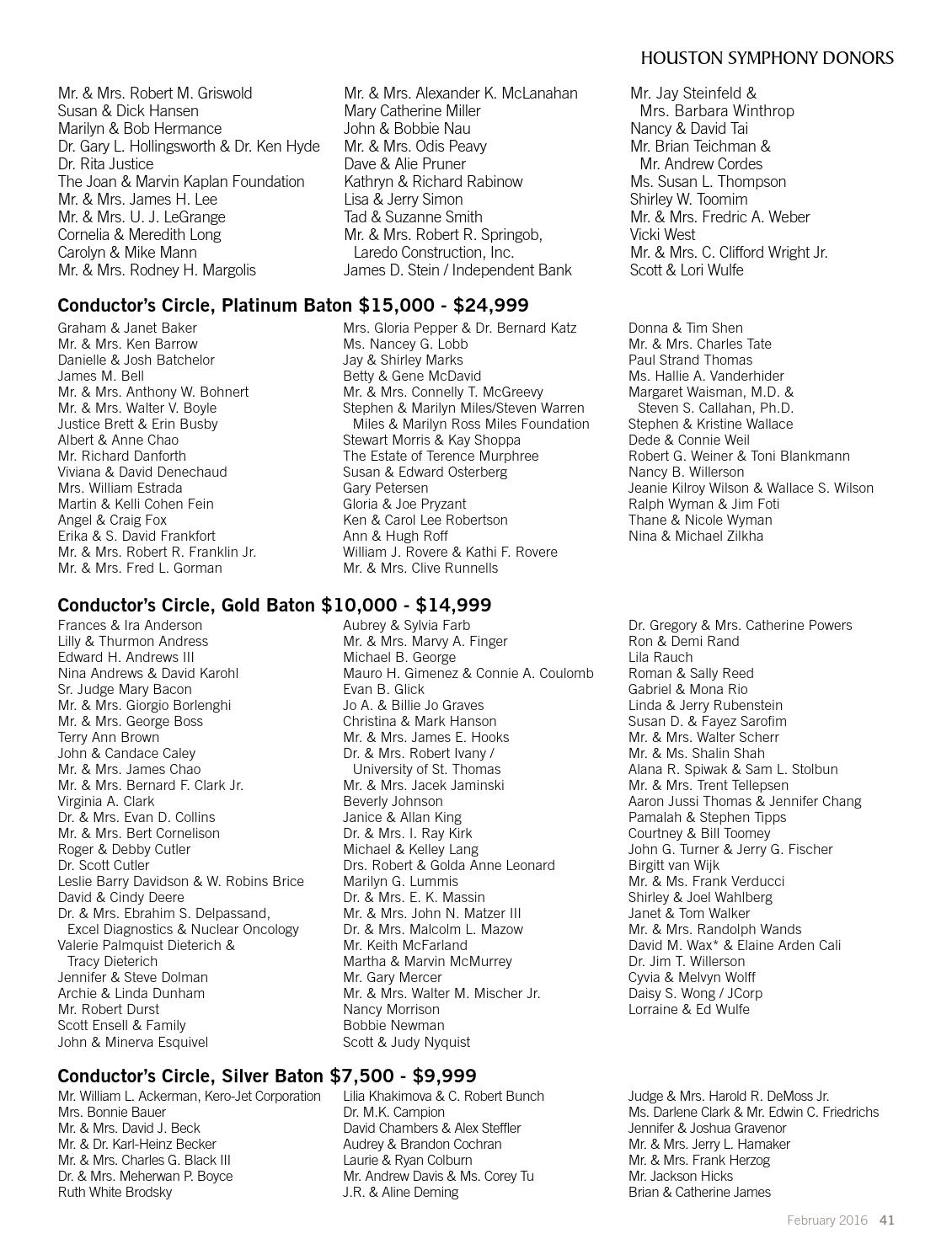 Houston Symphony Magazine February 2016 By Houston Symphony Issuu