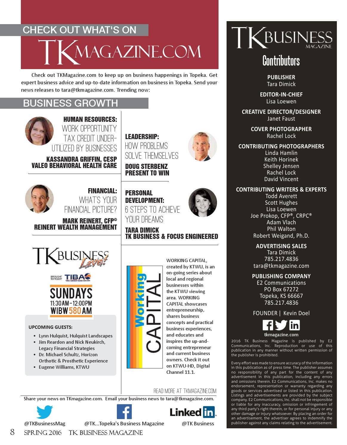 TK Business Magazine Spring 2016 by E2 Communications & Publishing - Issuu