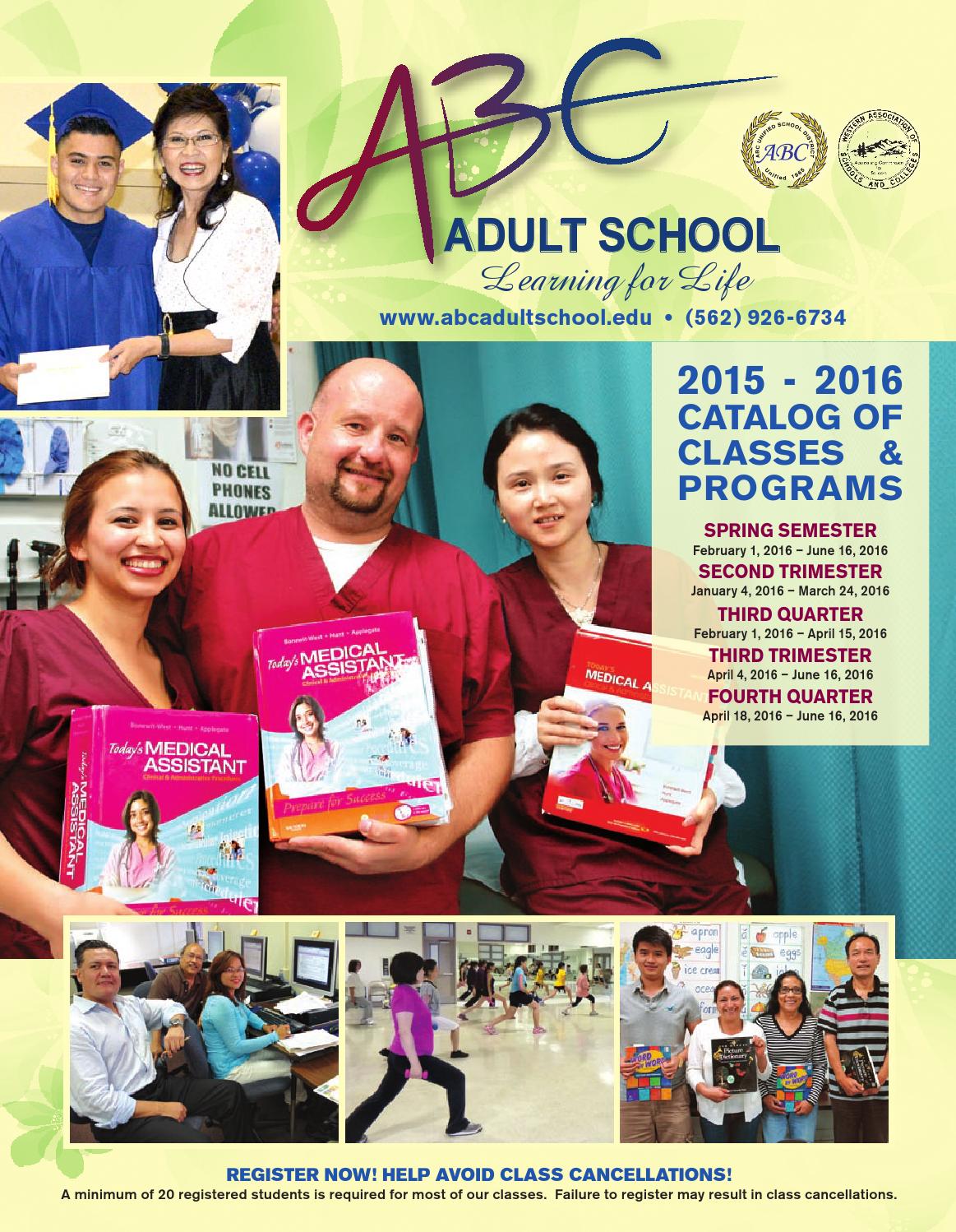 ABC Adult School Spring 2016 Catalog of Classes by Q Press Issuu