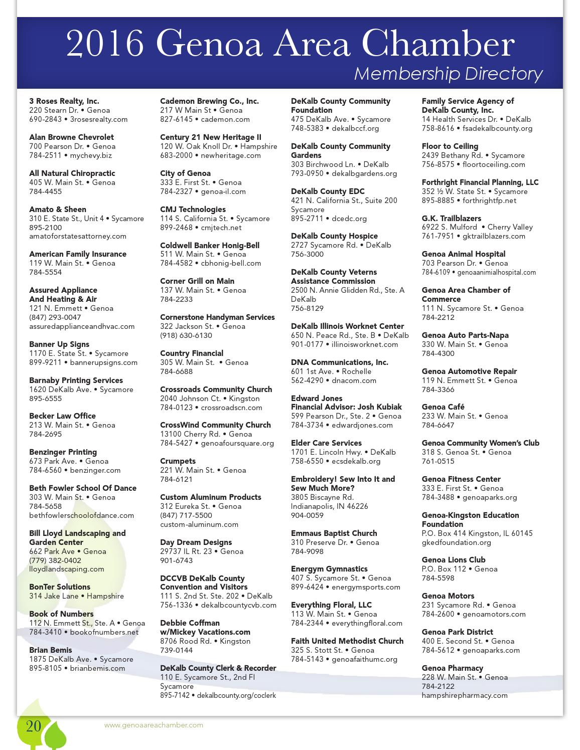 Genoa Area Chamber 2016 By Shaw Media Issuu