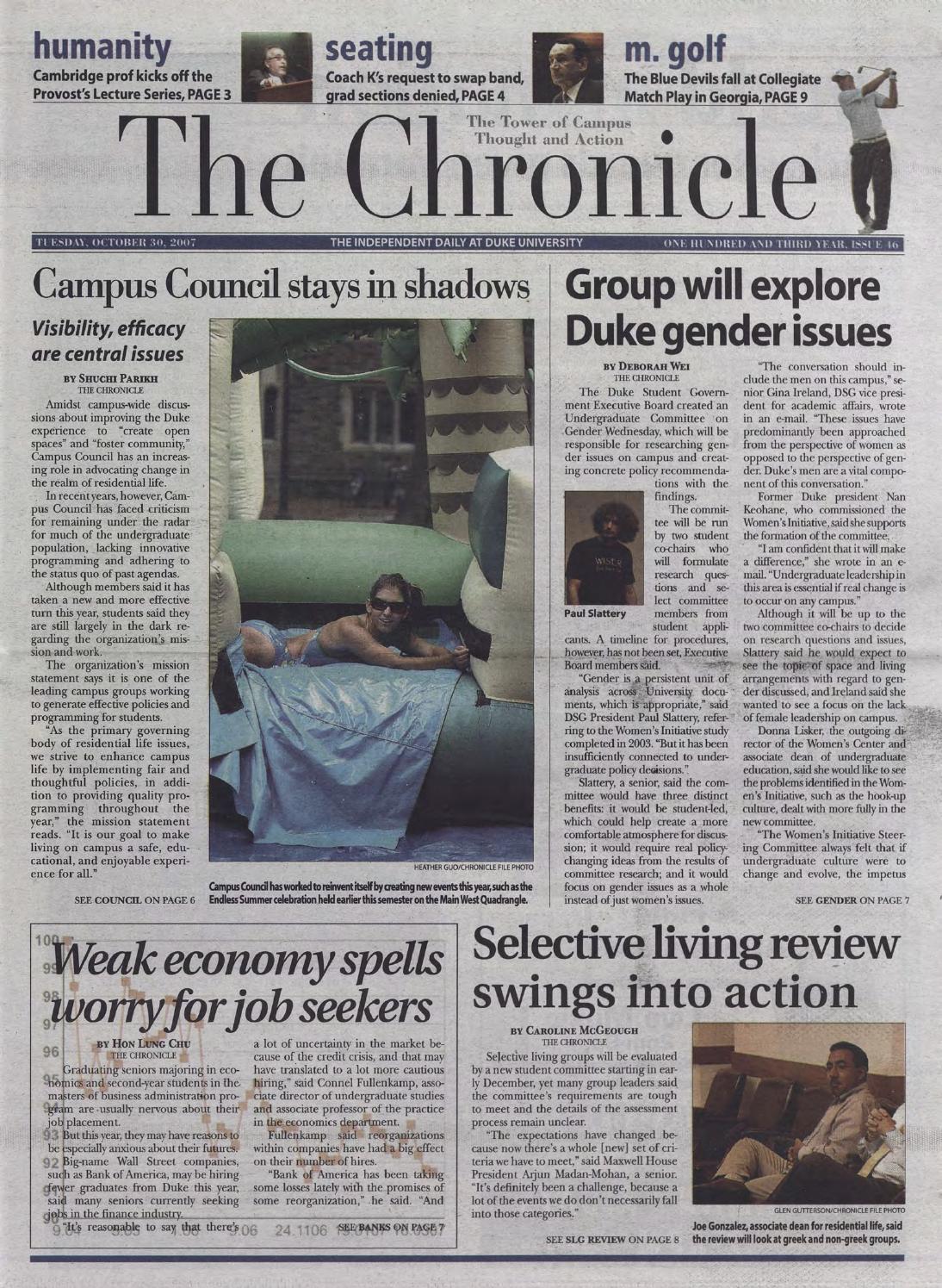 October 30, 2007 by Duke Chronicle Print Archives Issuu