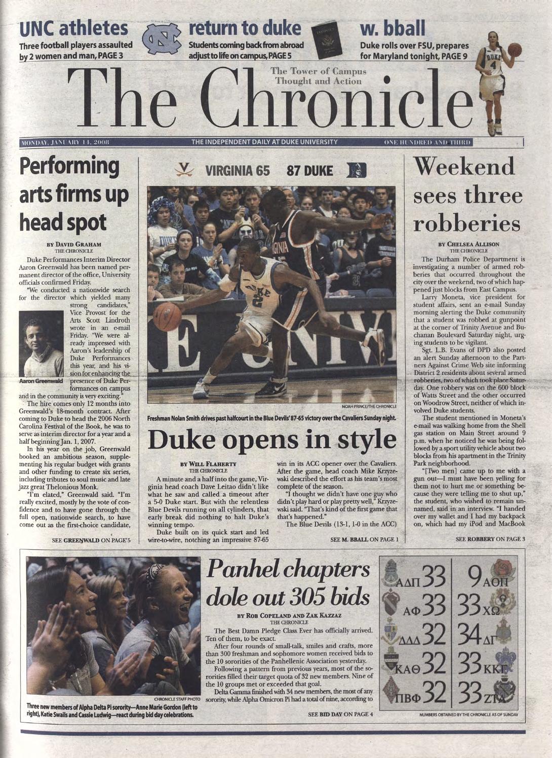 January 14, 2008 by Duke Chronicle Print Archives Issuu