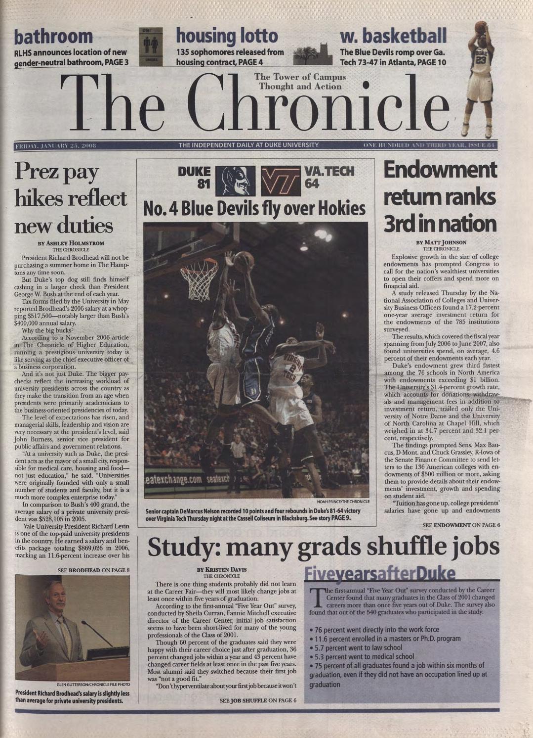 January 25, 2008 by Duke Chronicle Print Archives - Issuu