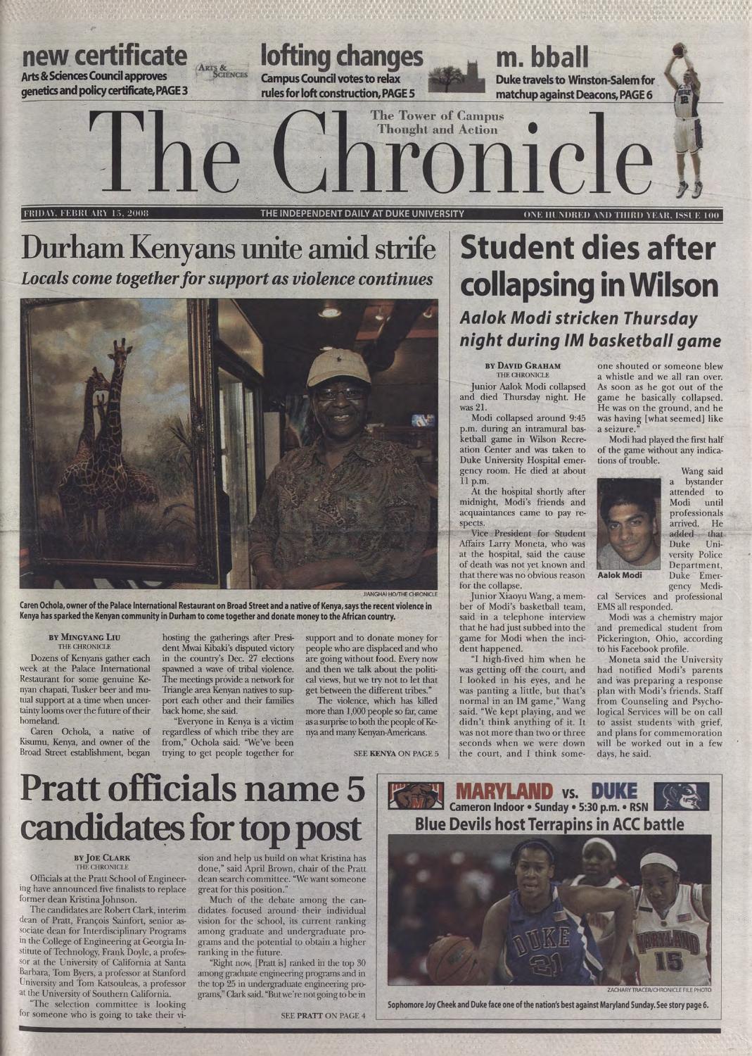 February 15, 2008 by Duke Chronicle Print Archives Issuu