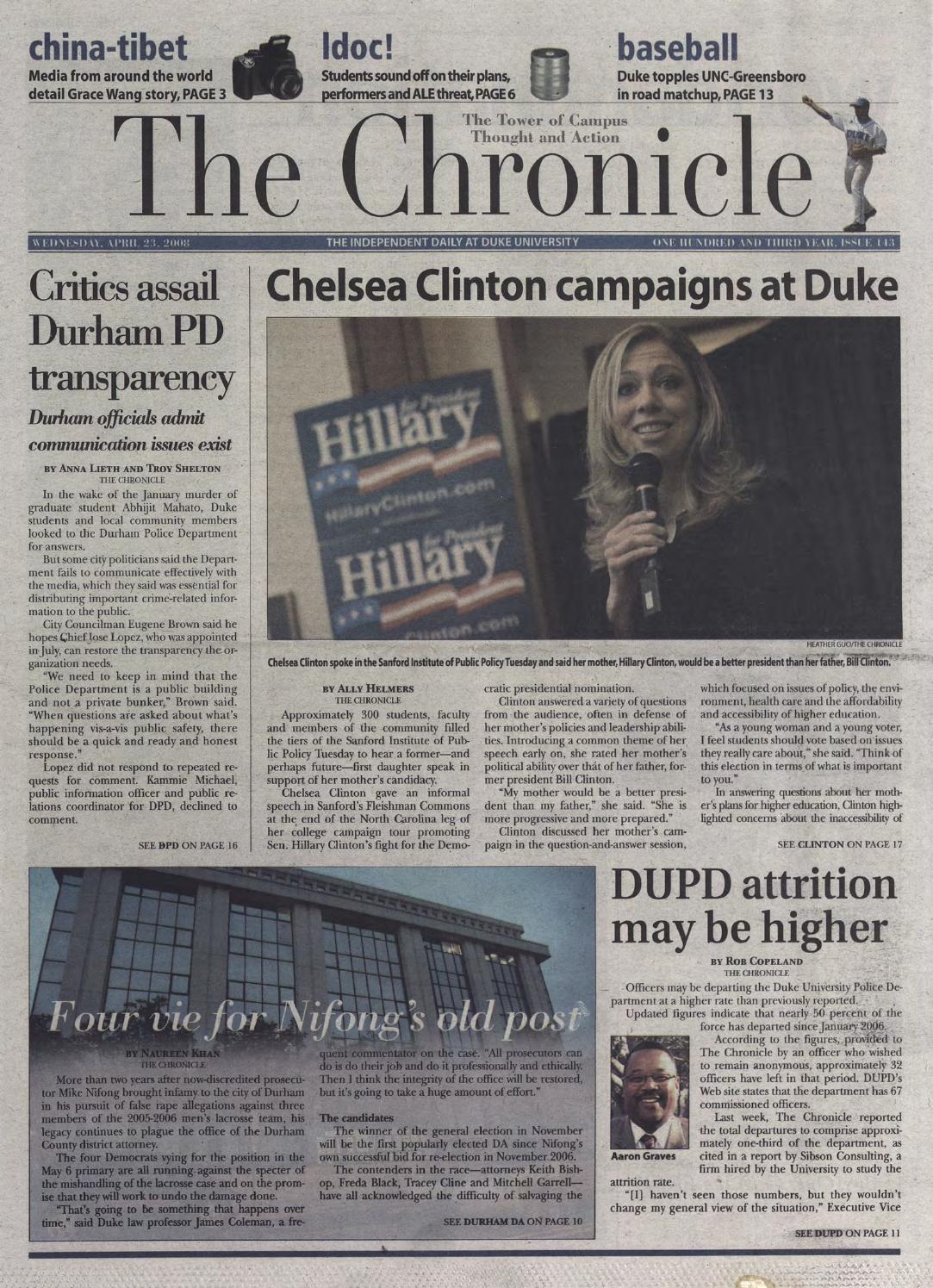 April 23, 2008 by Duke Chronicle Print Archives Issuu