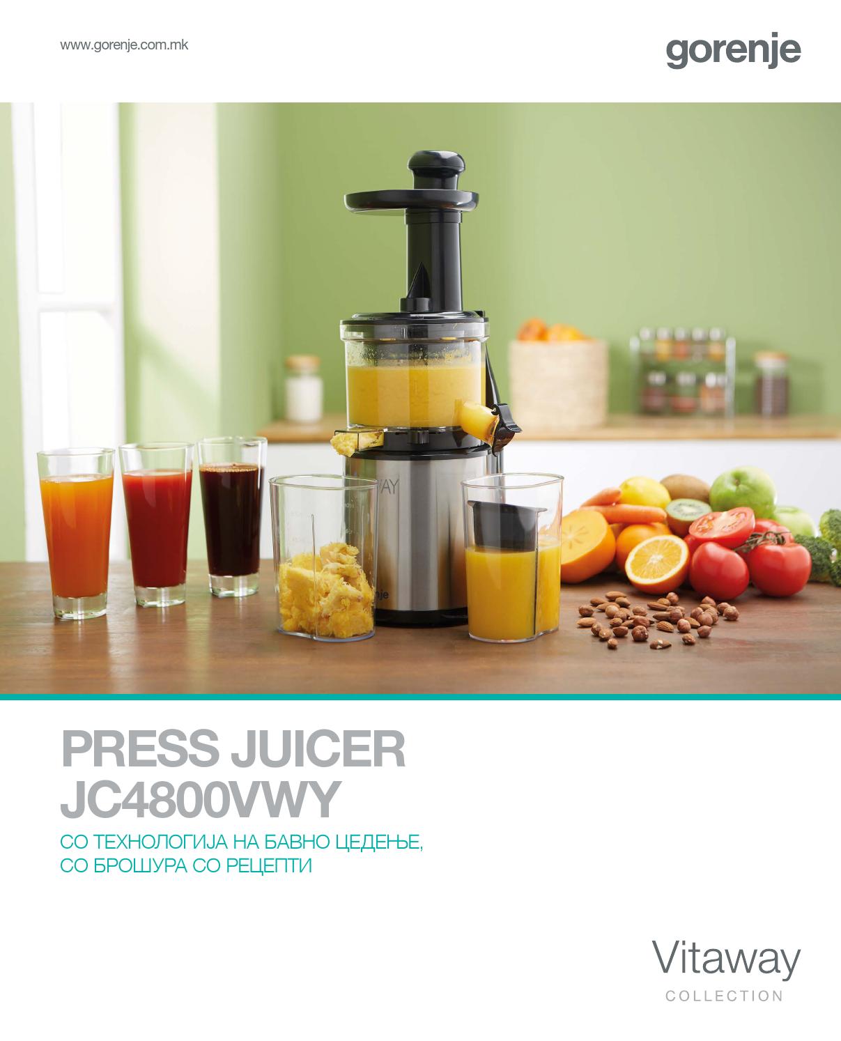 Slow juicer brochure mk by Gorenje d.o.o. Issuu