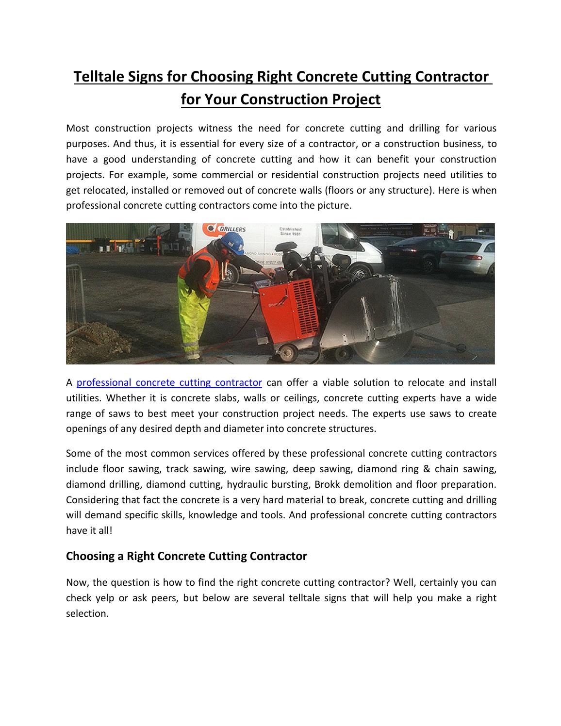 How To Choose Best Concrete Cutting Contractor? by Matthew Issuu