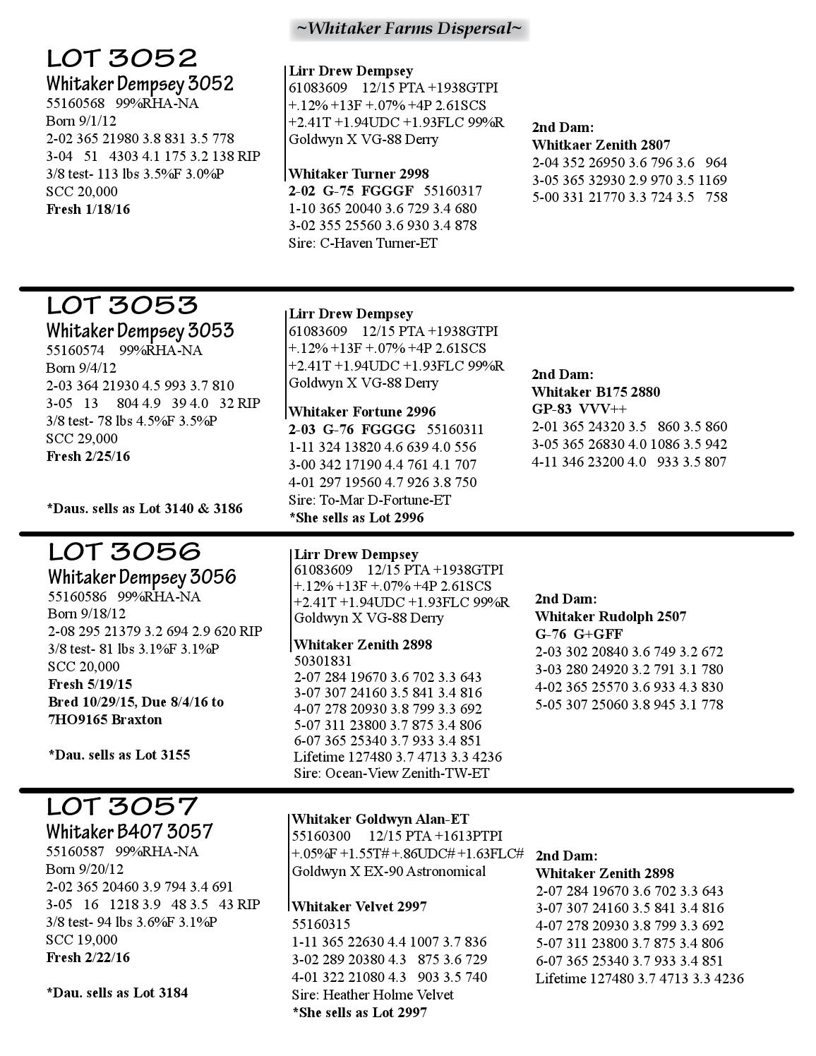 Whitaker Farms Complete Dispersal 3 22 16 By Dairy Agenda Today Issuu