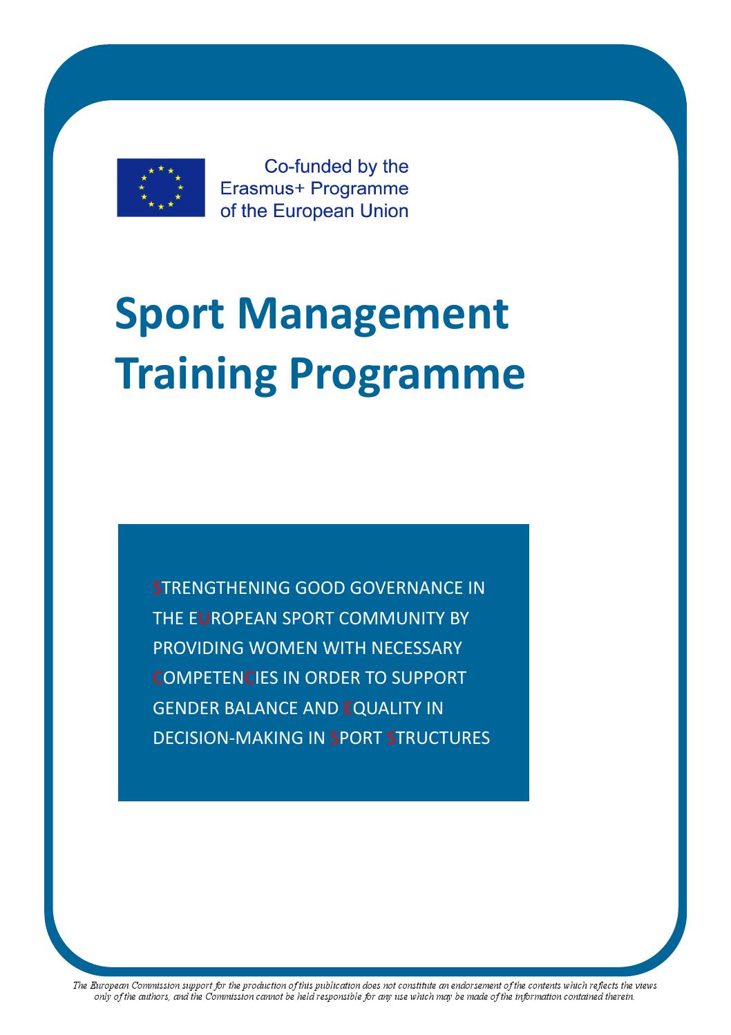 Brochure sport management training programme by Hrvatski olimpijski