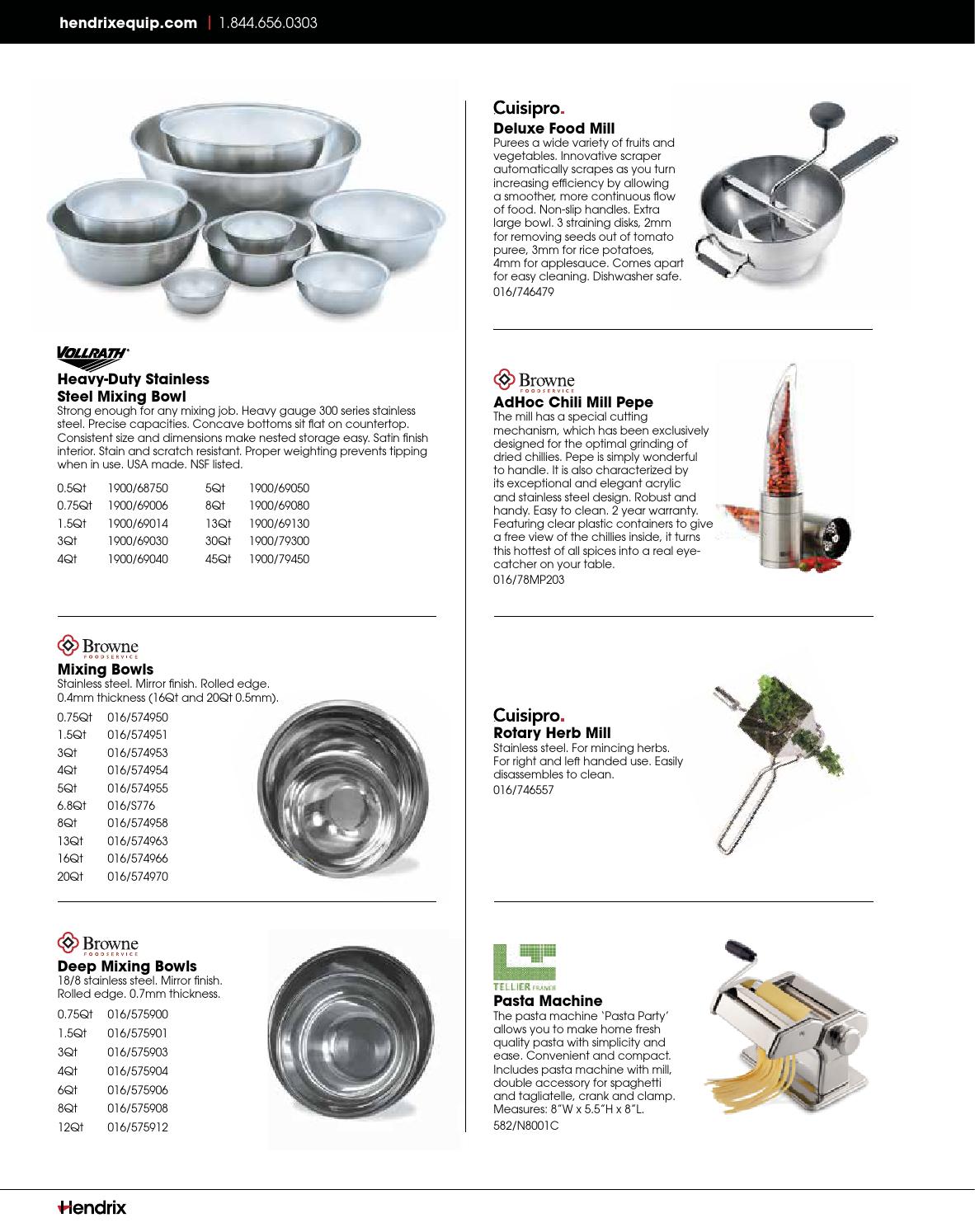 Hendrix Smallwares Catalogue by Russell Hendrix Foodservice Equipment