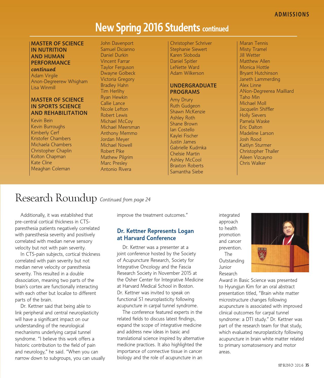 Logan University Spring Tower 2016 by Logan University Issuu