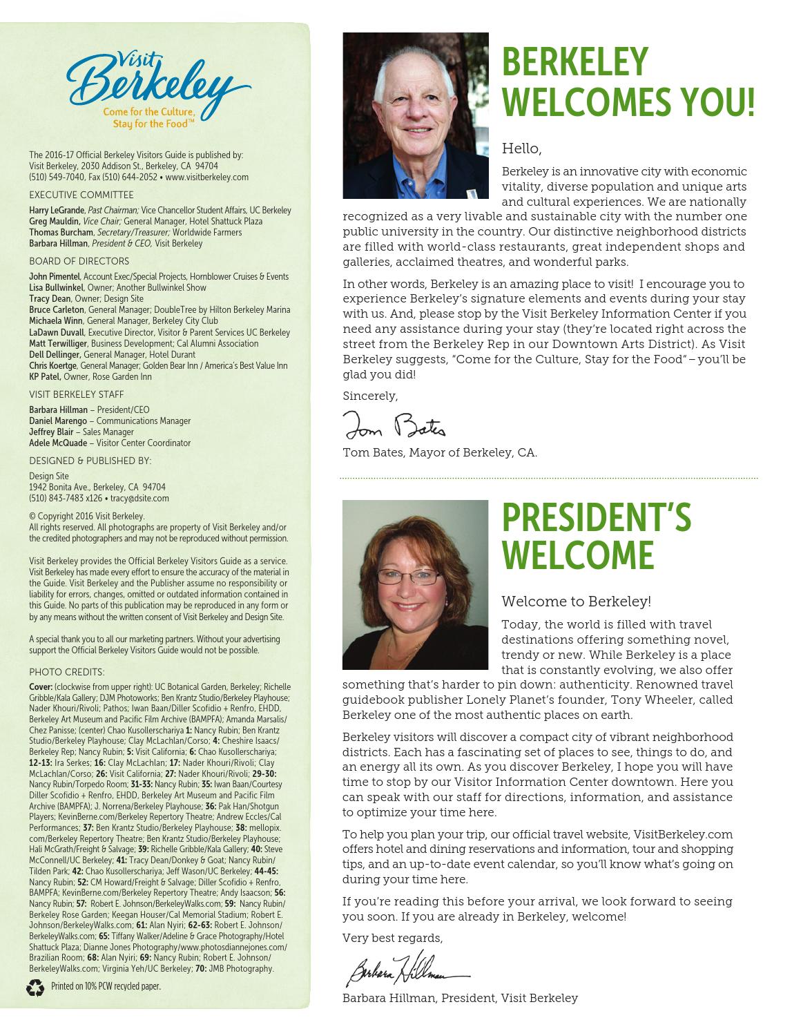 Berkeley Visitors Guide 2016 17 By Visit Berkeley Issuu