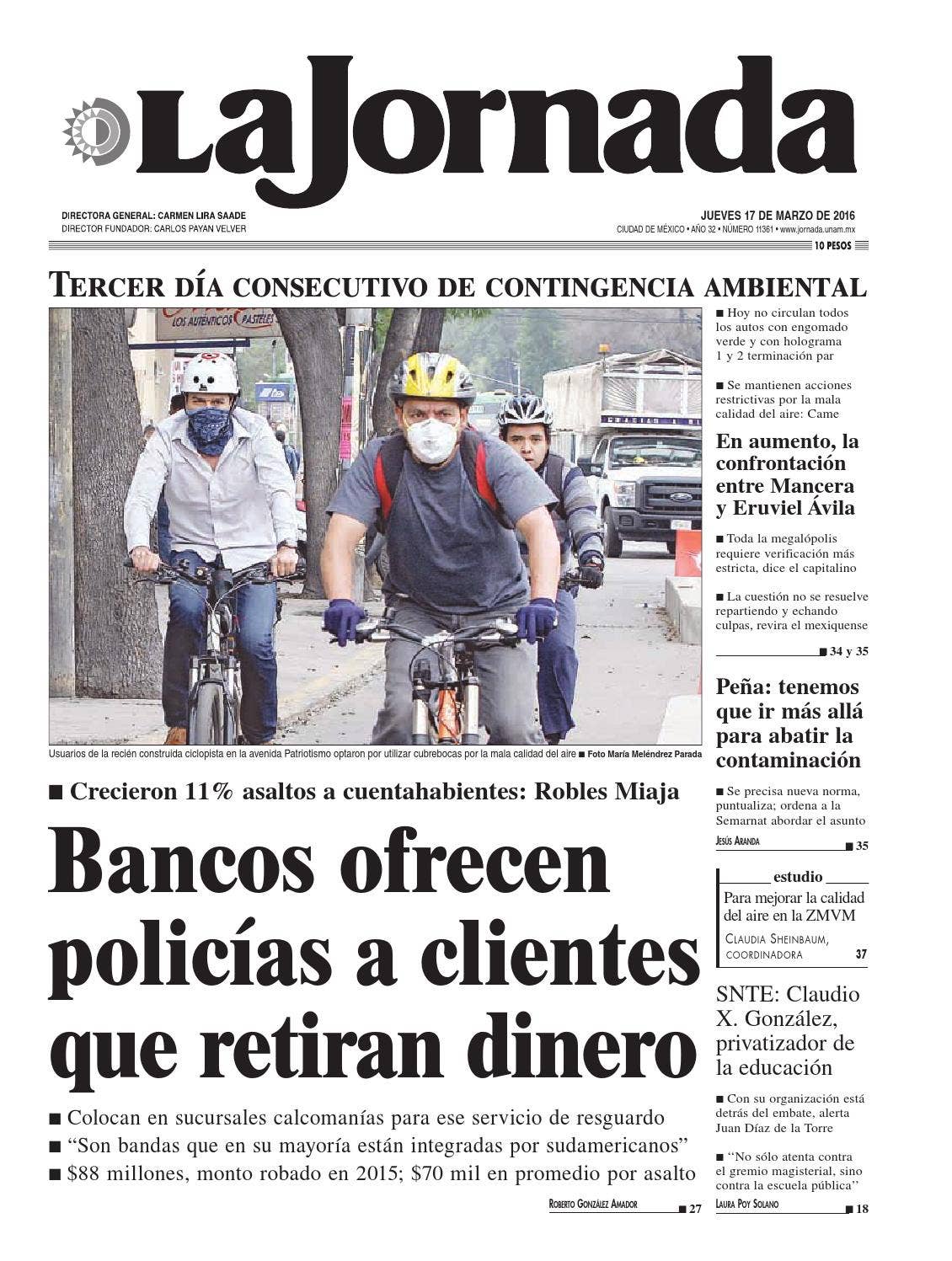 La Jornada, 03/17/2016 by La Jornada - Issuu