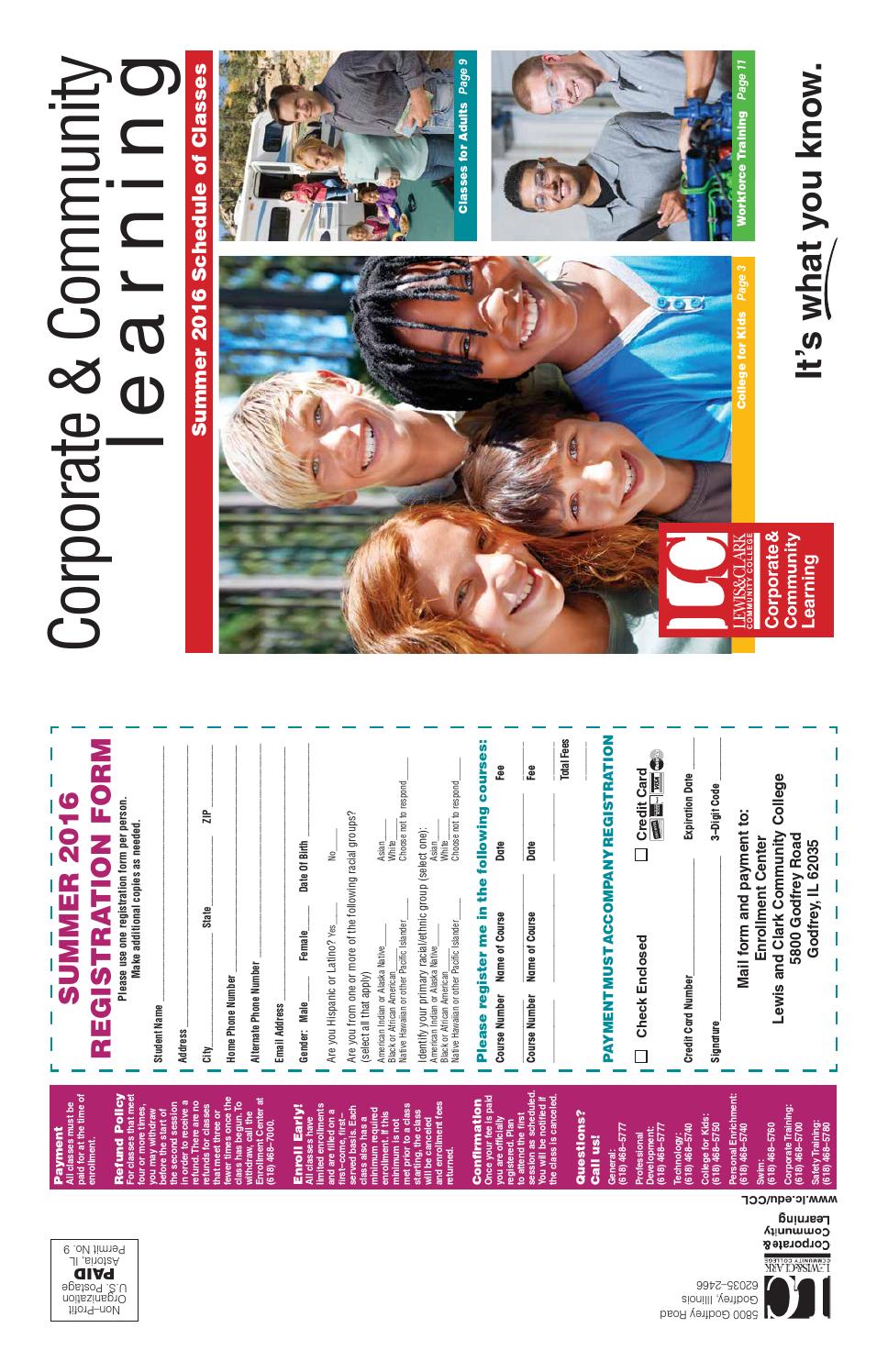 CCL Summer Schedule 2016 by Lewis and Clark Community College Issuu