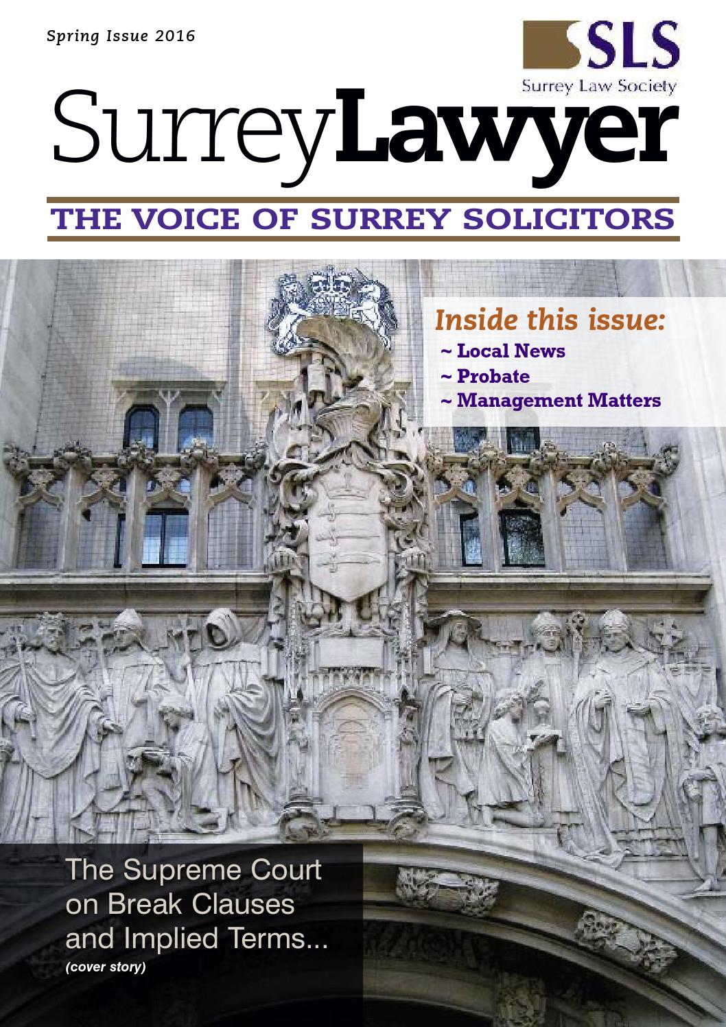 Surrey Lawyer Spring 2016 by Benham Publishing Limited Issuu