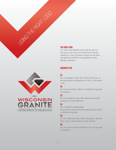 Wisconsin Granit Brand Manual 第 16 页