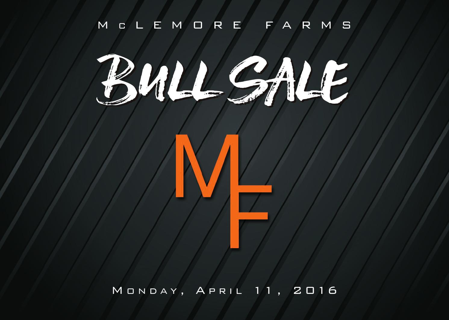 2016 McLemore Farms Bull Sale Catalog by Ranch House Designs Issuu