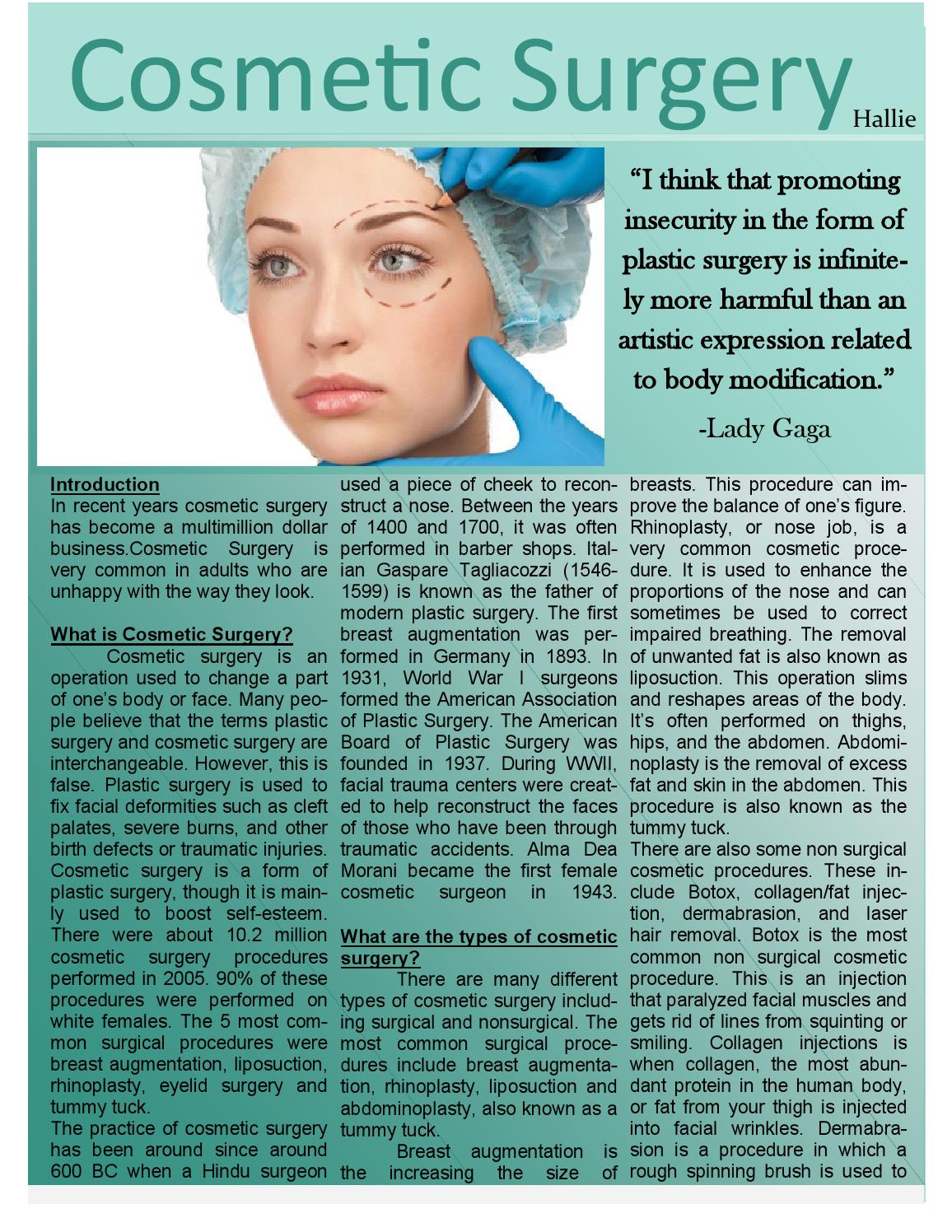 Cosmetic Surgery By Brock Leadership Issuu