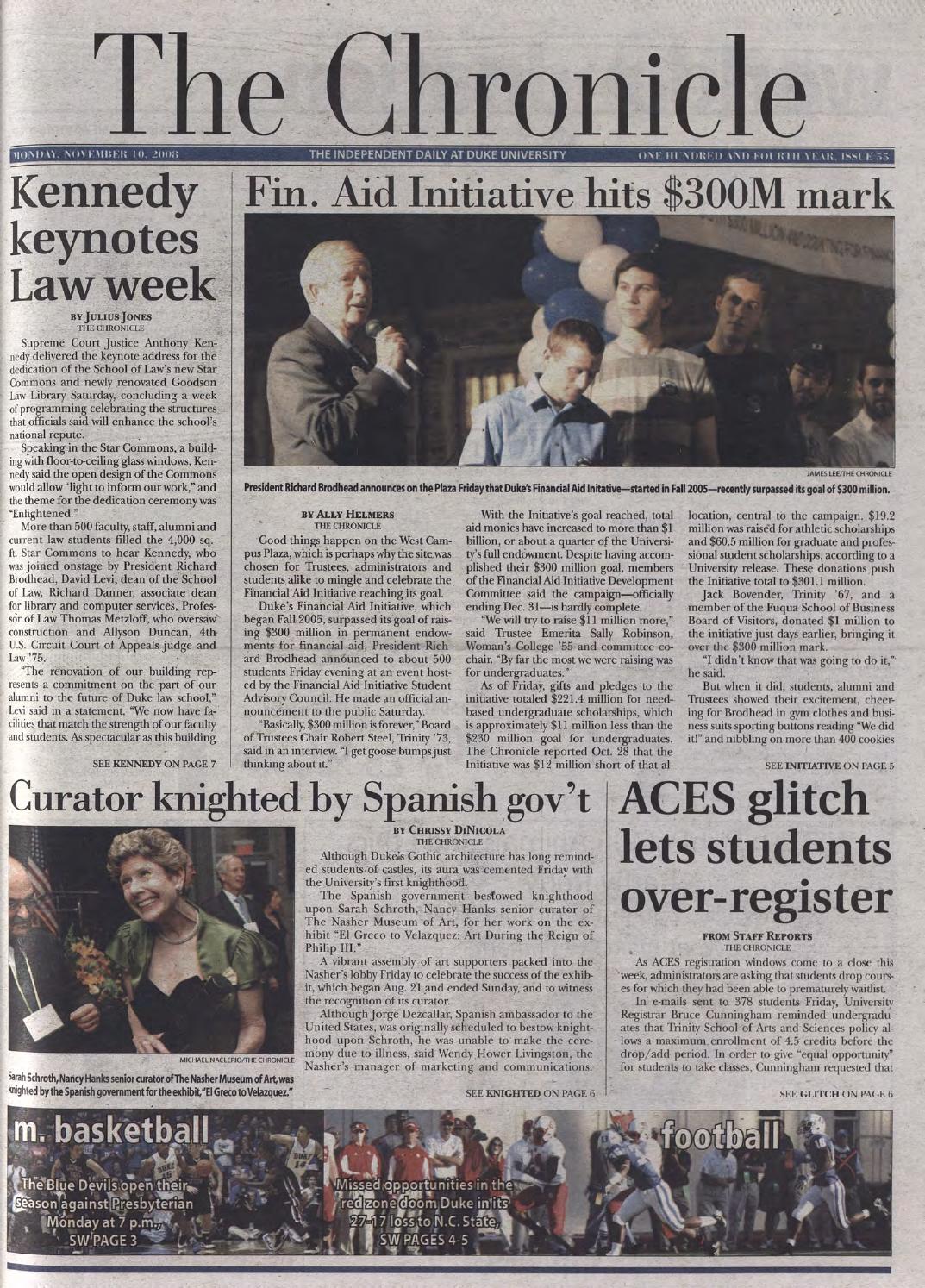 November 10, 2008 by Duke Chronicle Print Archives Issuu