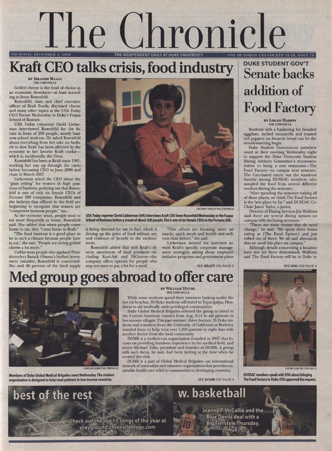 December 4, 2008 by Duke Chronicle Print Archives Issuu