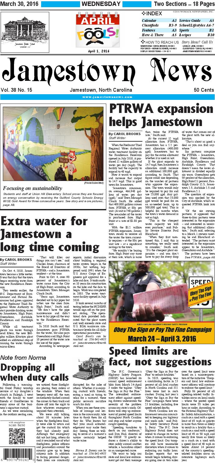 Jamestown news 3 30 16 by Jamestown News Issuu