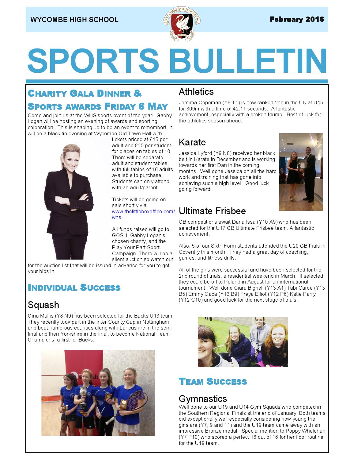 Sports bulletin february by High School Issuu