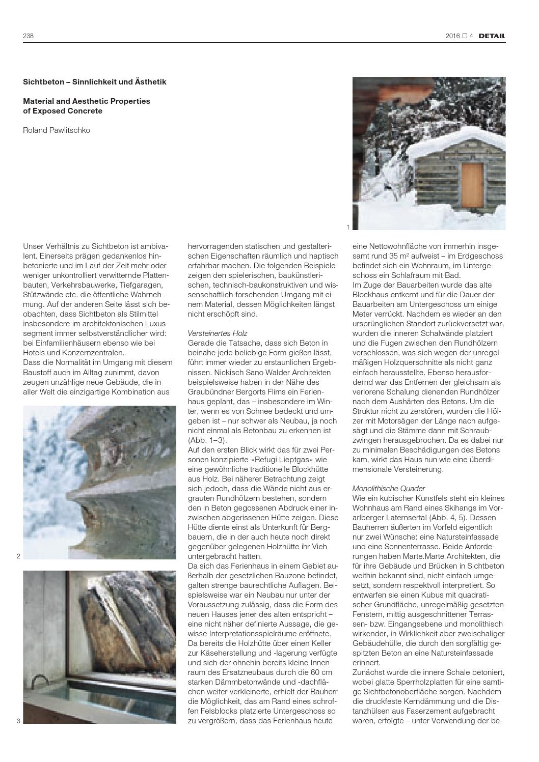 DETAIL 4/2016 - Bauen mit Beton (deutsch) by DETAIL - Issuu