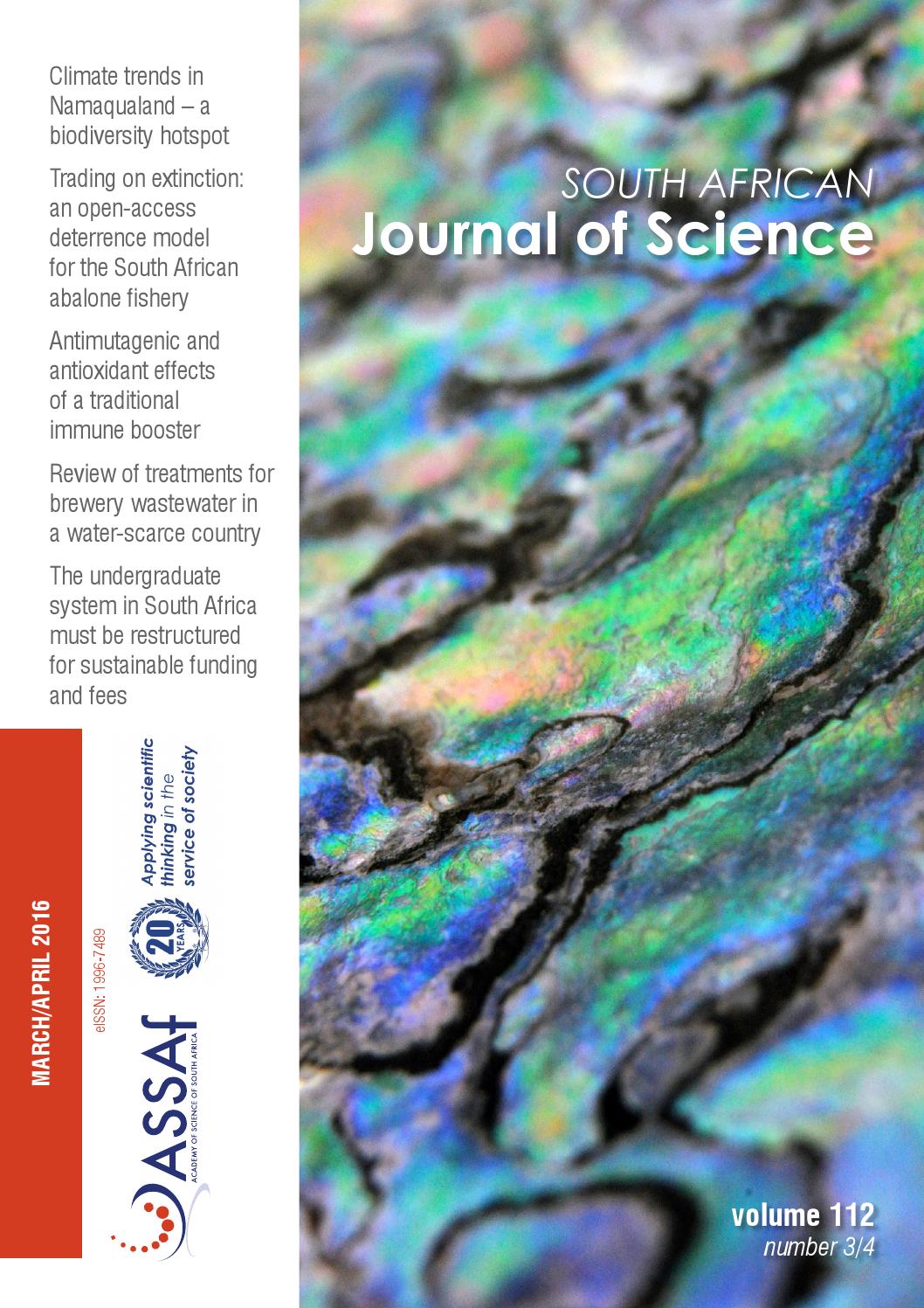 South African Journal Of Science Volume 112 Issue 3 4 By South African Journal Of Science Issuu