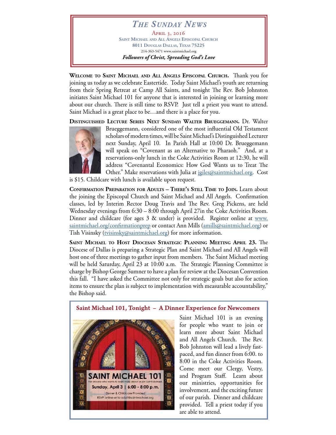 Sunday News - April 3 by Saint Michael and All Angels Episcopal Church ...