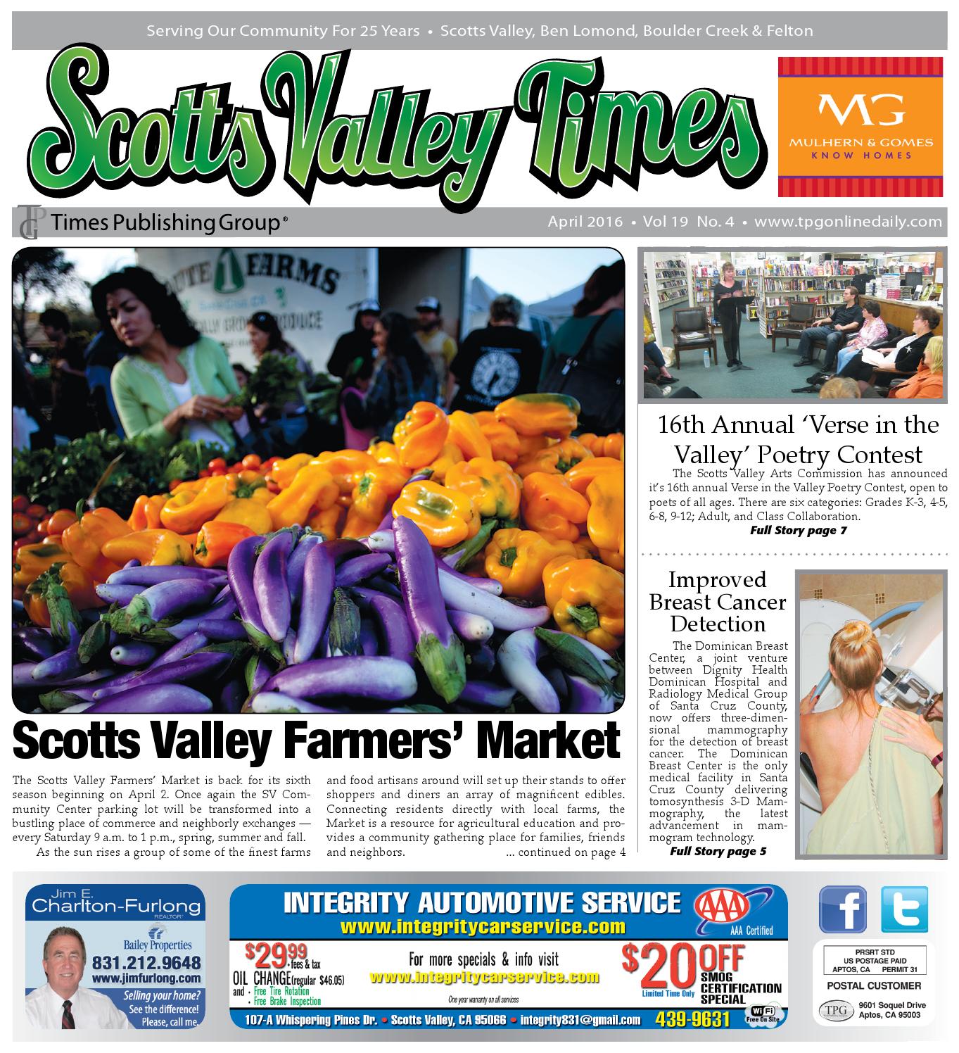 Scotts Valley Times April 2016 by Times Publishing Group, Inc. Issuu
