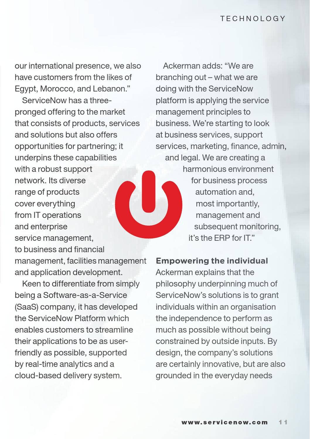 Servicenow Introduction Flyer Servicenow brochure - April 2016 by Business Chief Middle East - Issuu