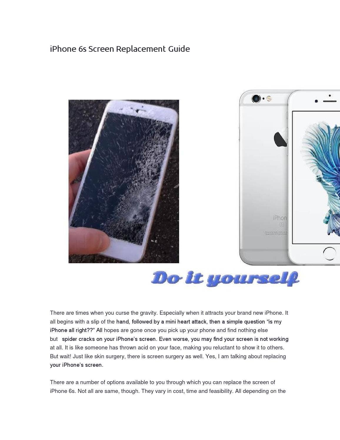 iPhone 6s Screen Replacement Guide by Will Pastons - Issuu