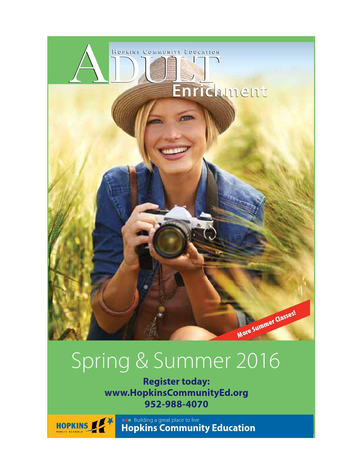Hopkins Community Education Spring/Summer 2016 Adult Enrichment