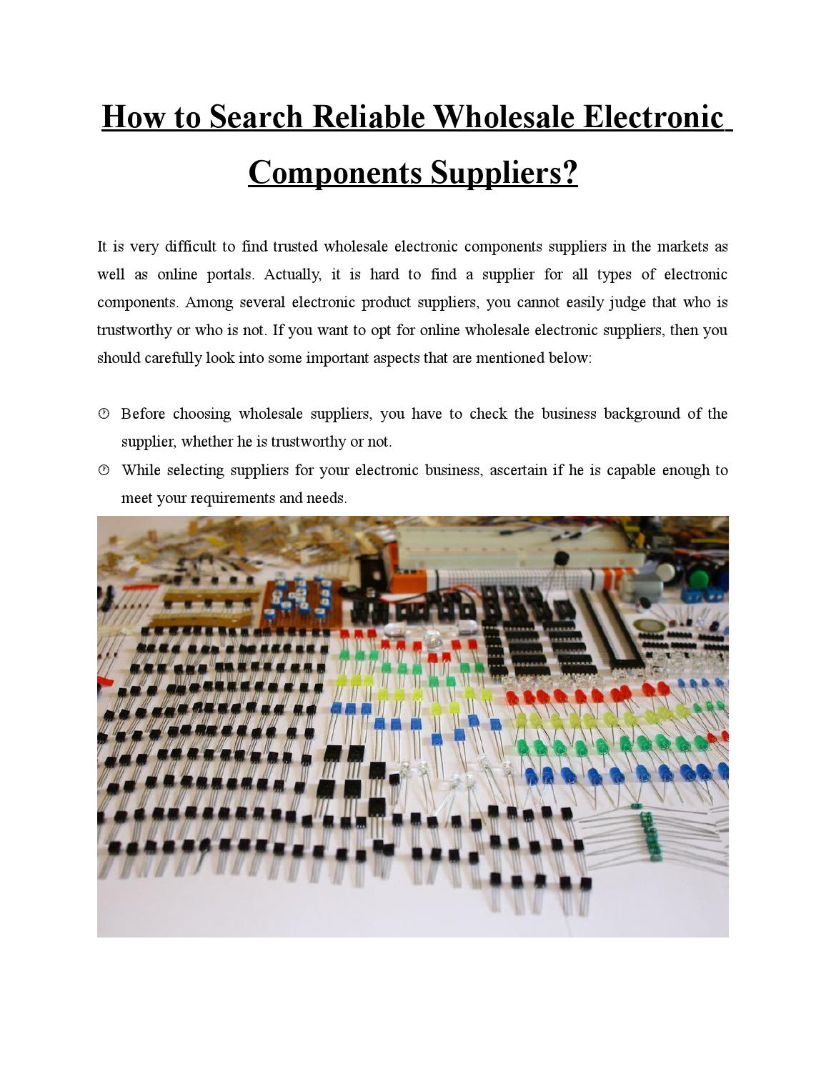 How to Search Reliable Wholesale Electronic Components Suppliers? by