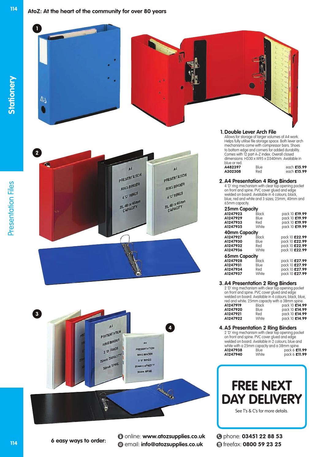 A4 Presentation 38mm 4D Ring Binder x 10