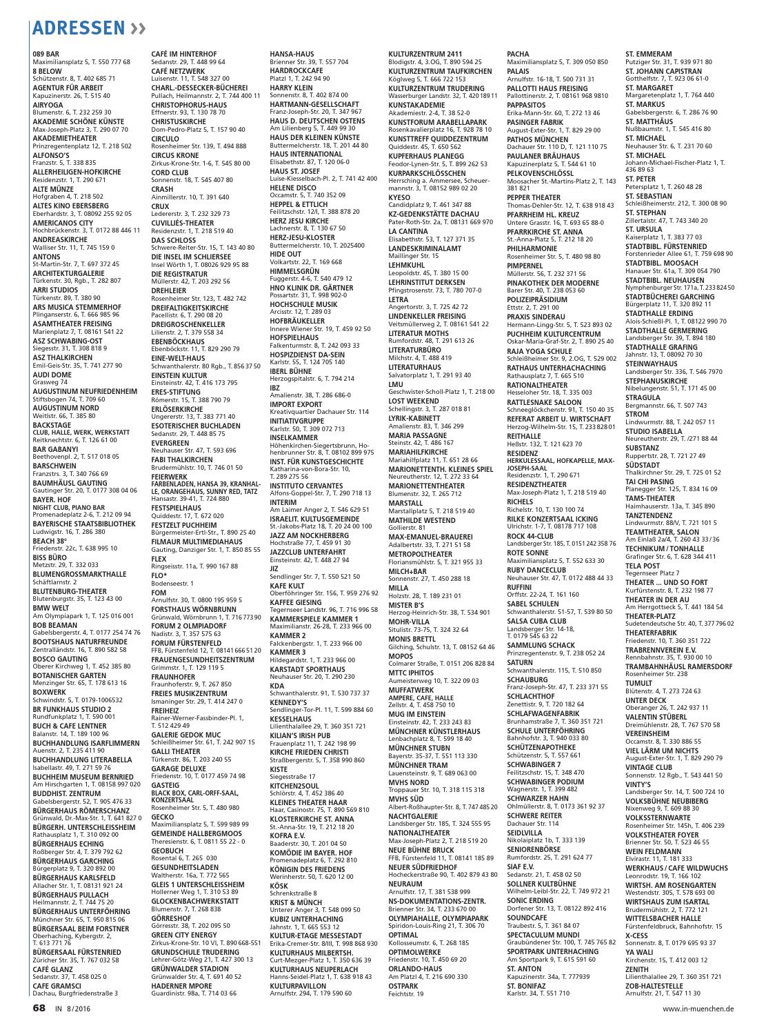 in münchen Ausgabe 08/2016 by IN MÜNCHEN Magazin Issuu