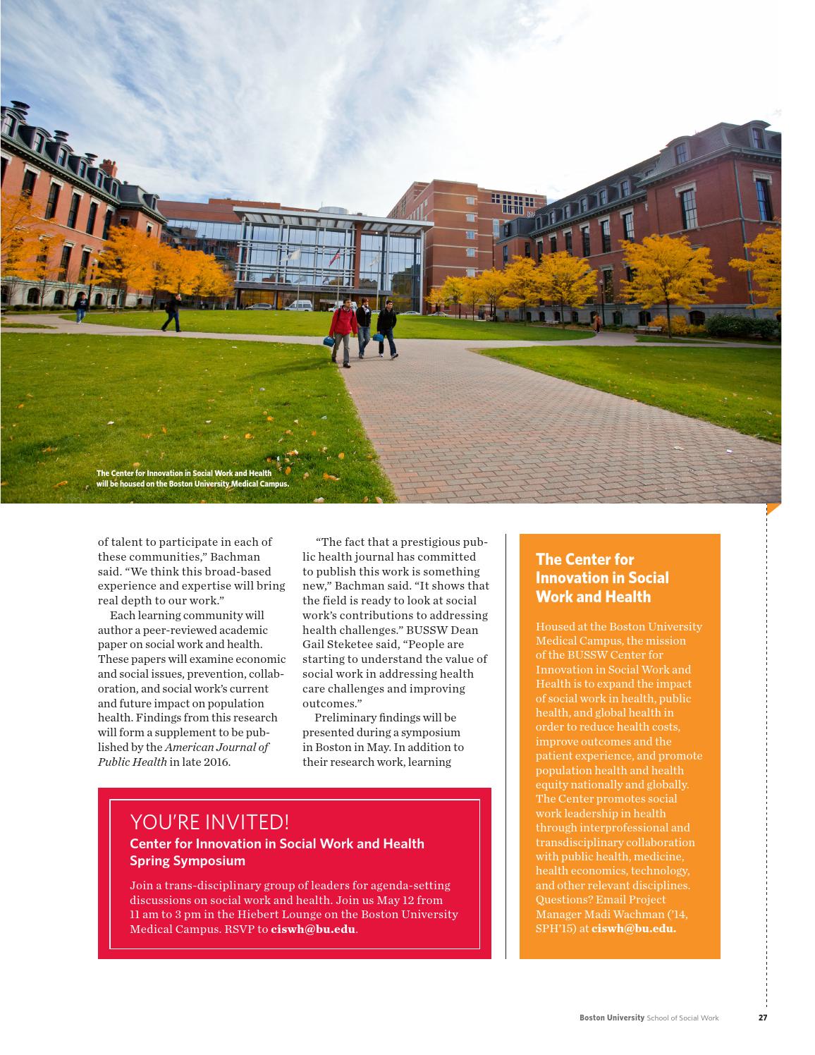 Boston University School of Social Work Magazine, Currents (Winter