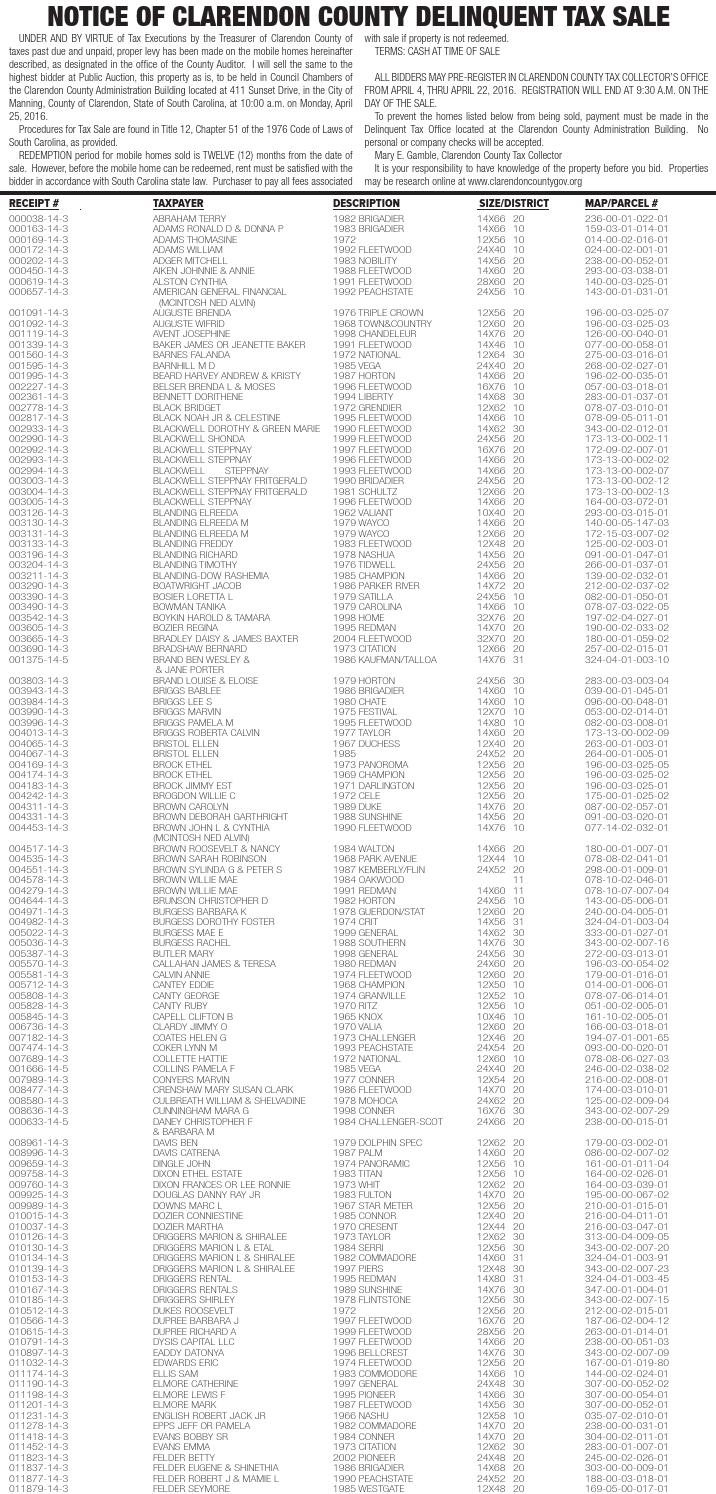 Clarendon Sun Taxes by The Sumter Item Issuu