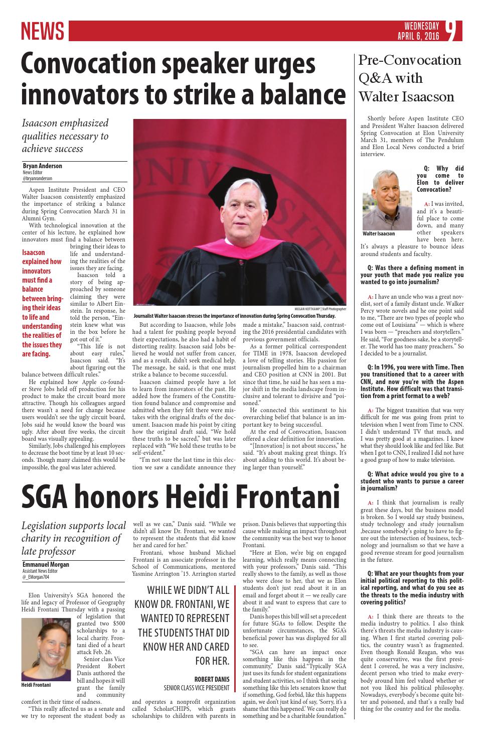 The Pendulum April 6 2016 Edition By The Pendulum Issuu
