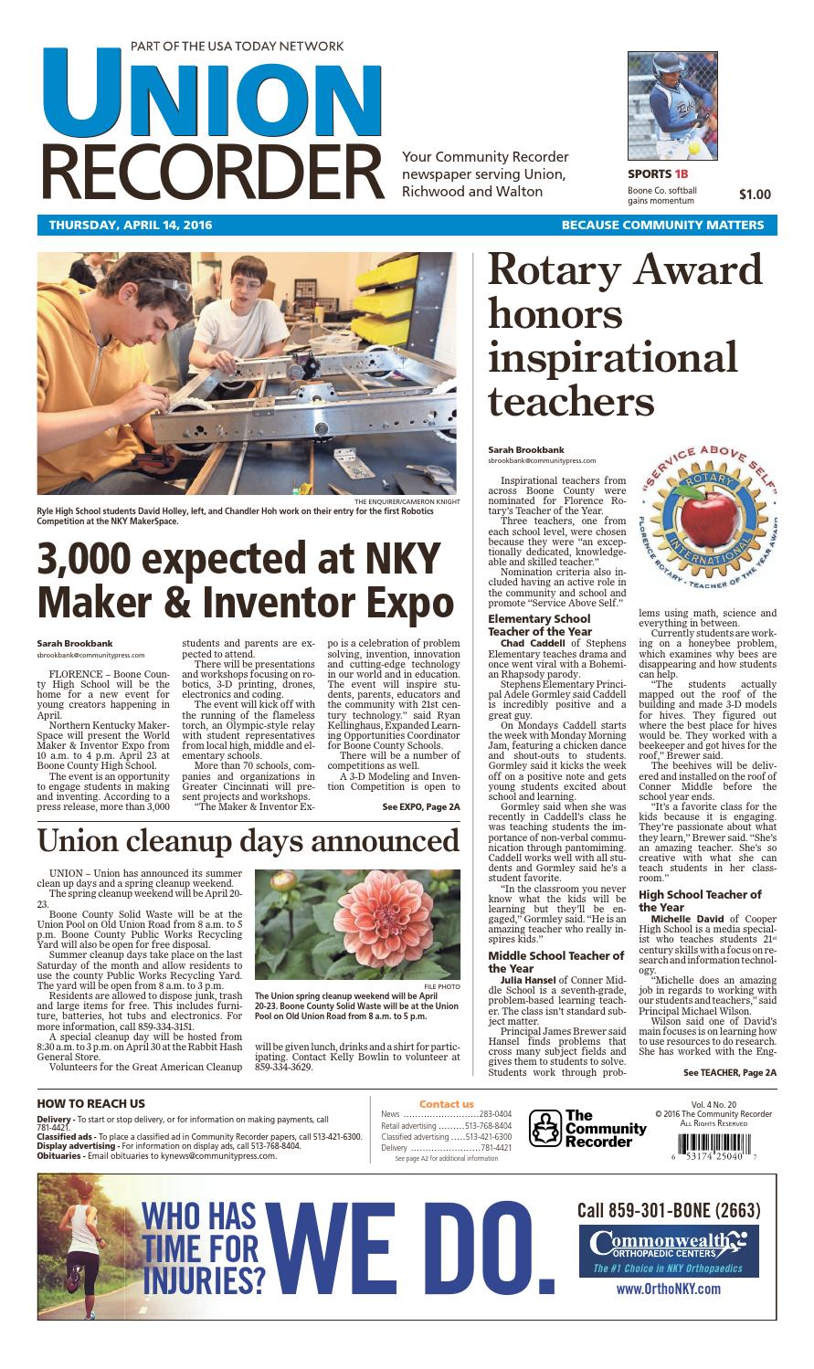 Union recorder 041416 by Enquirer Media Issuu