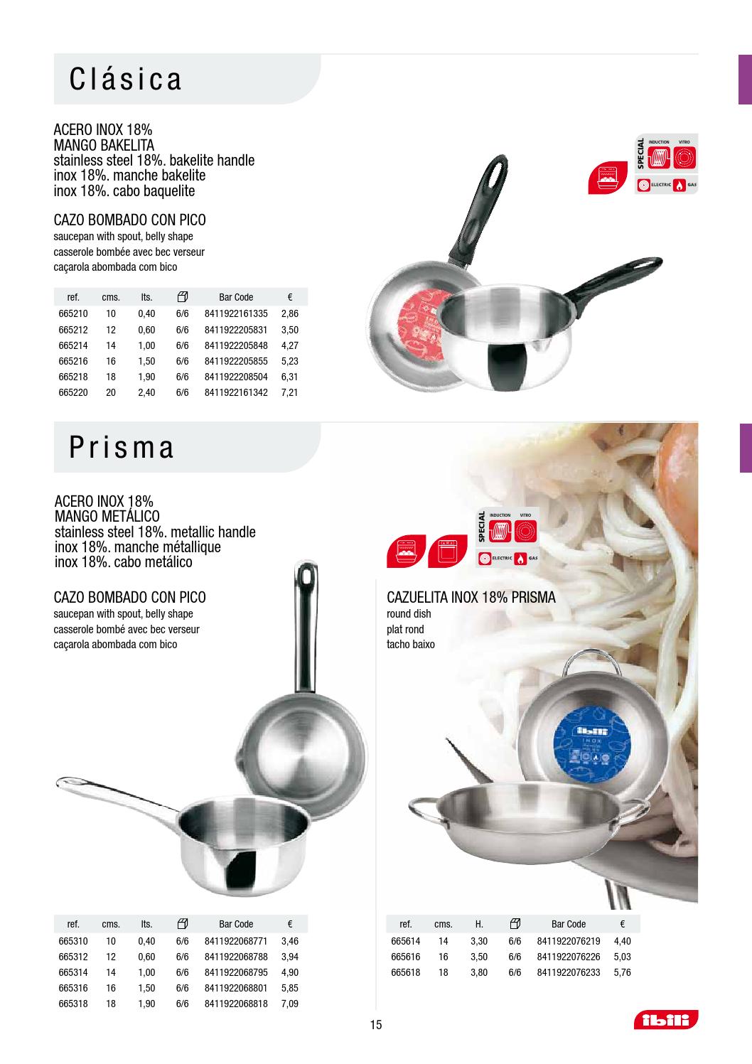 Ibili 665214 Casserole Bomb/ée avec bec verseur Clasica 14 cm en Inox 18/%