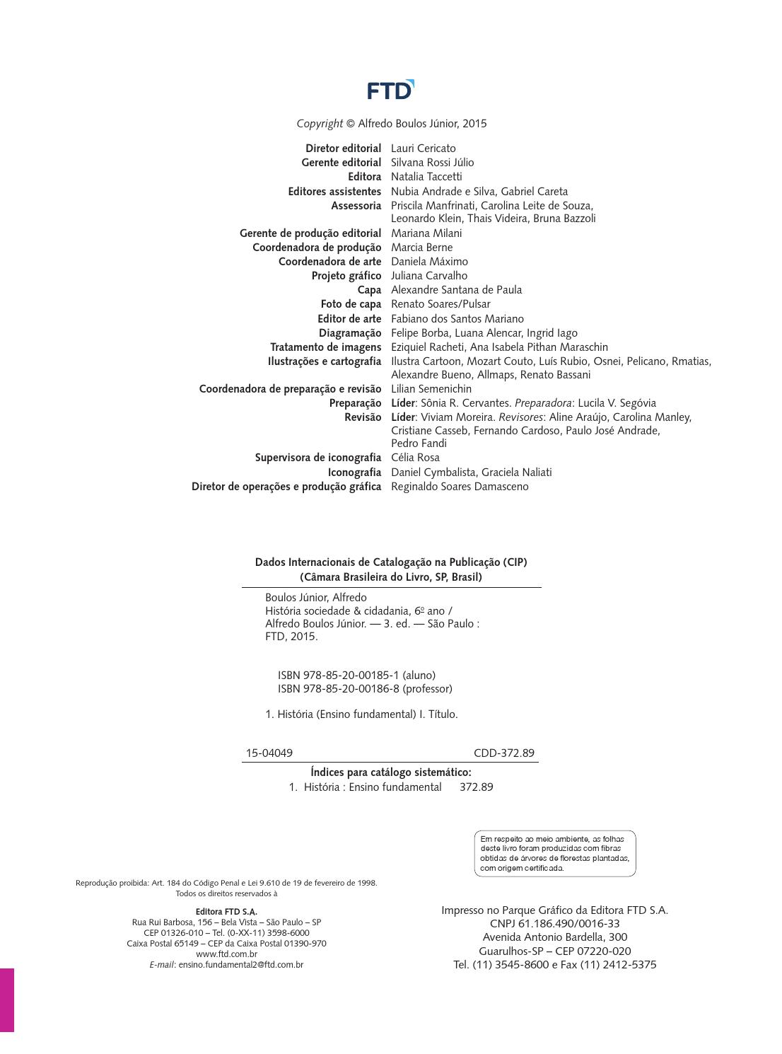 Livro Historia Sociedade E Cidadania 6 Ano