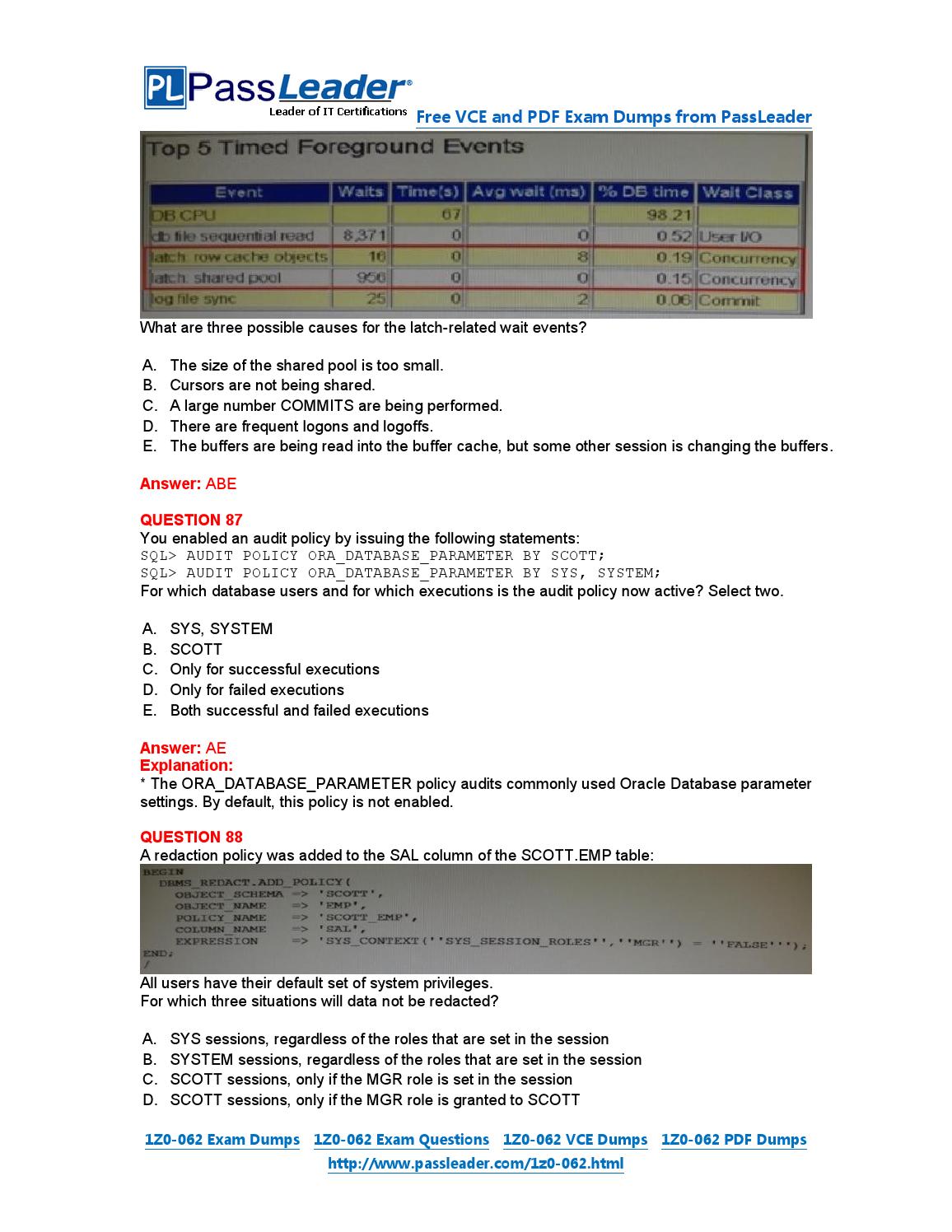 2016 New 1Z0-062 Exam Dumps For Free (VCE and PDF) (61-90) by Exam Dumps - Issuu