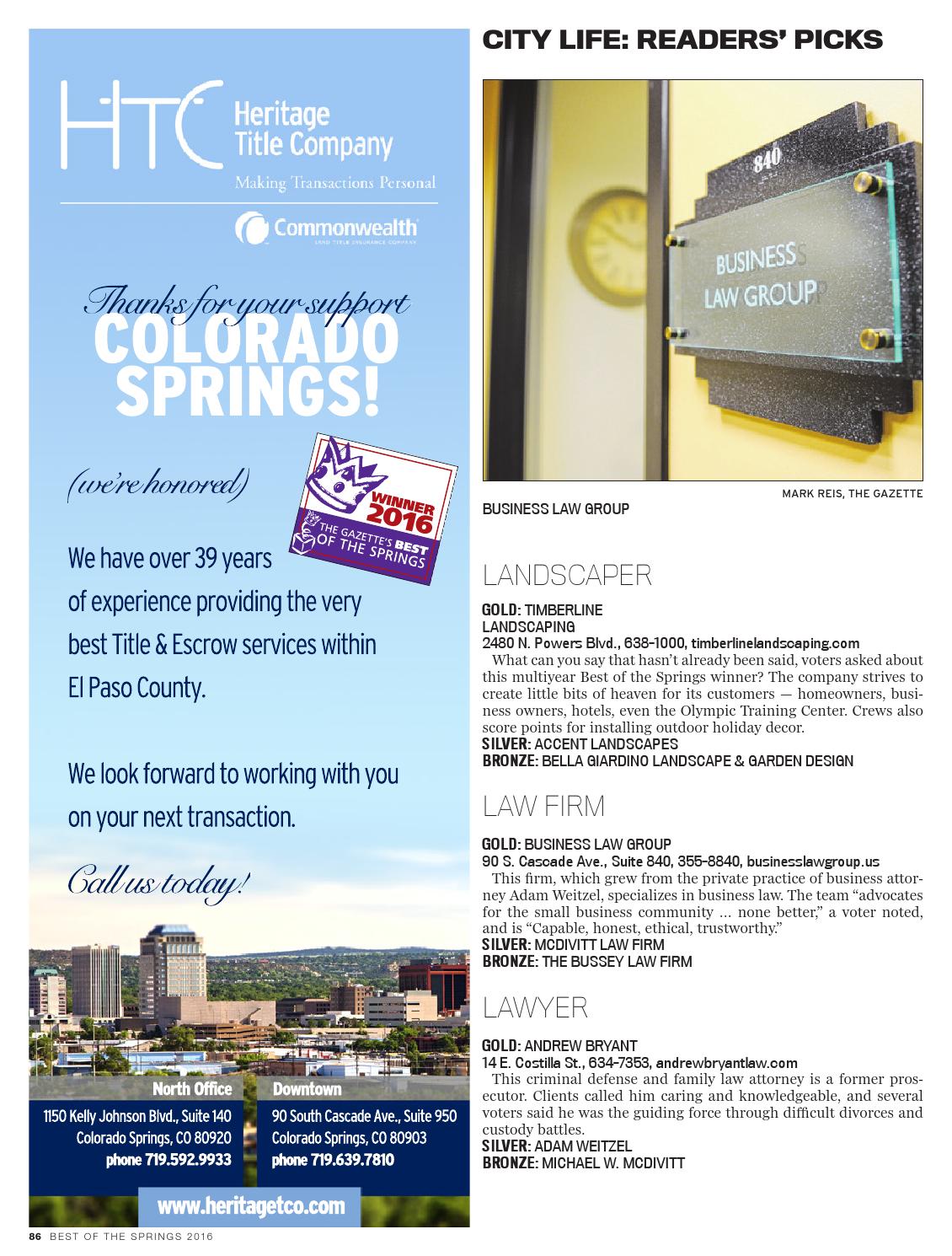 Best of the Springs 2016 by Colorado Springs Gazette, LLC Issuu