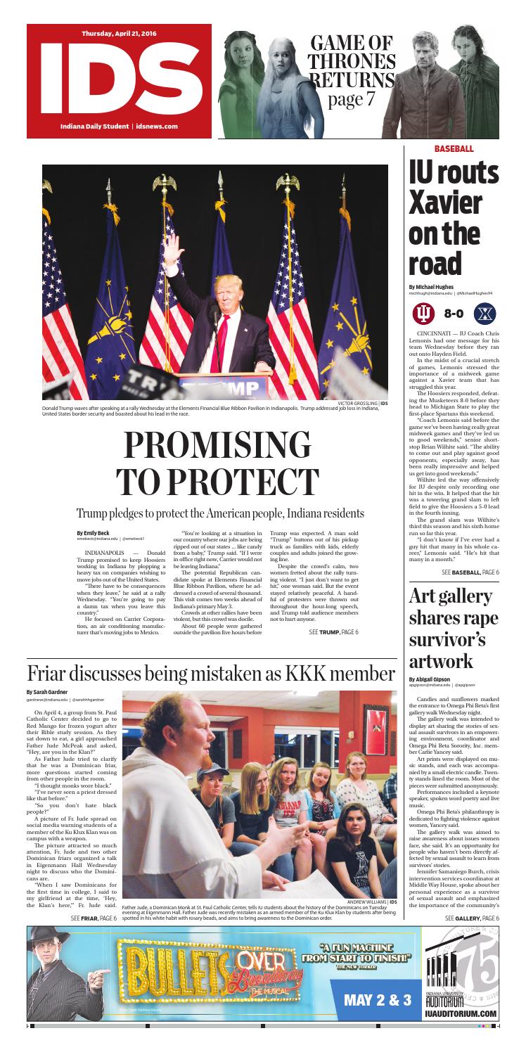 Thursday, April 21, 2016 by Indiana Daily Student - idsnews - Issuu