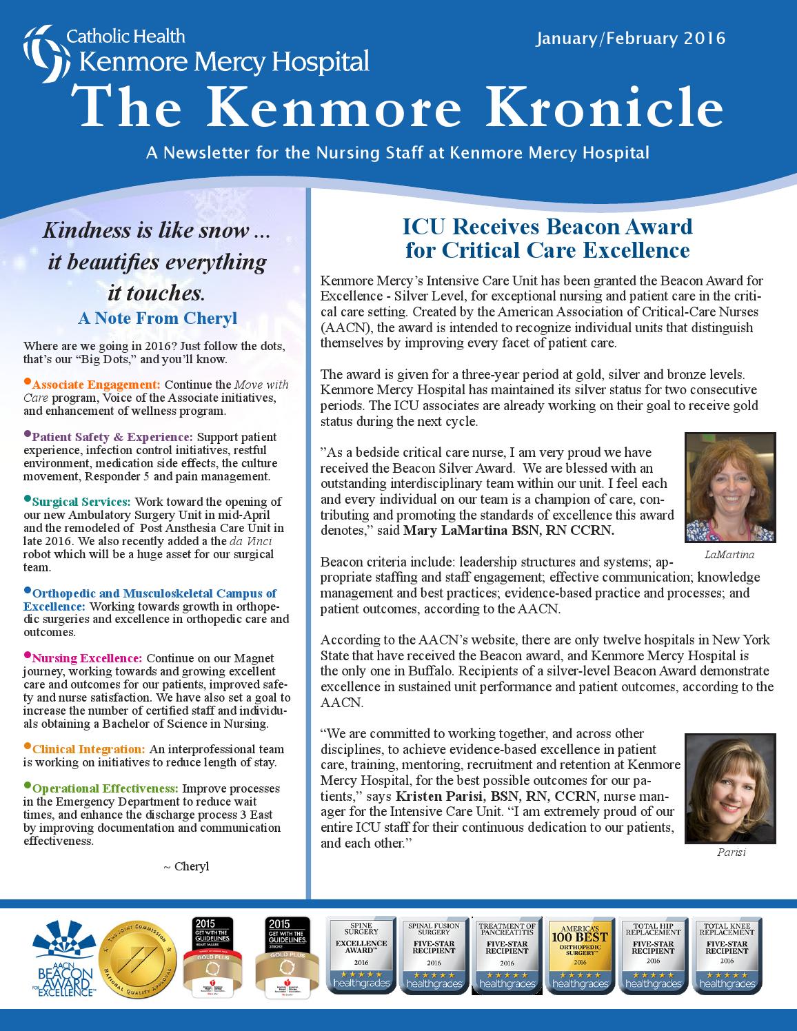 Kenmore Kronicle January/February 2016 by Catholic Health Issuu